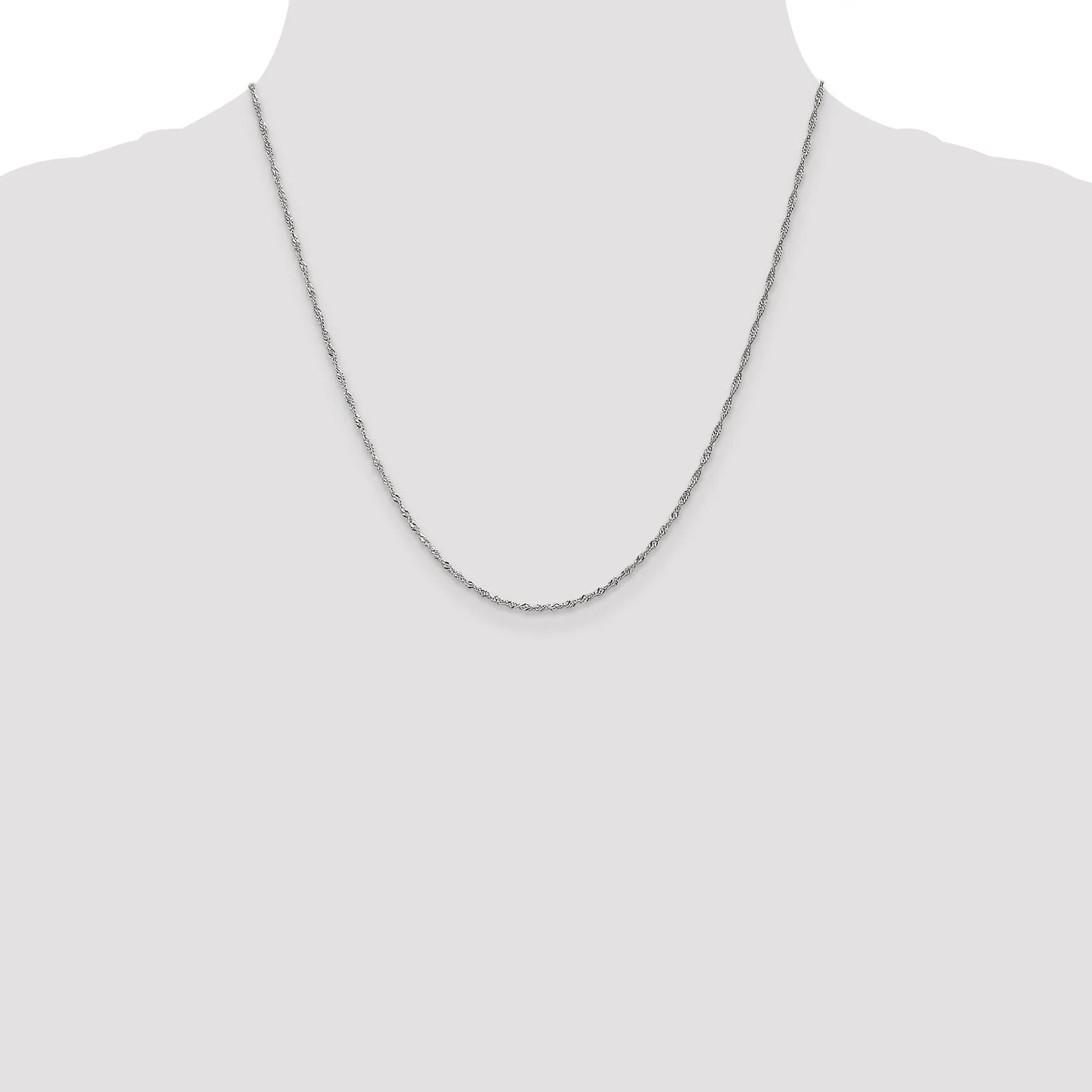 14K White Gold 1.3 mm Singapore Chain