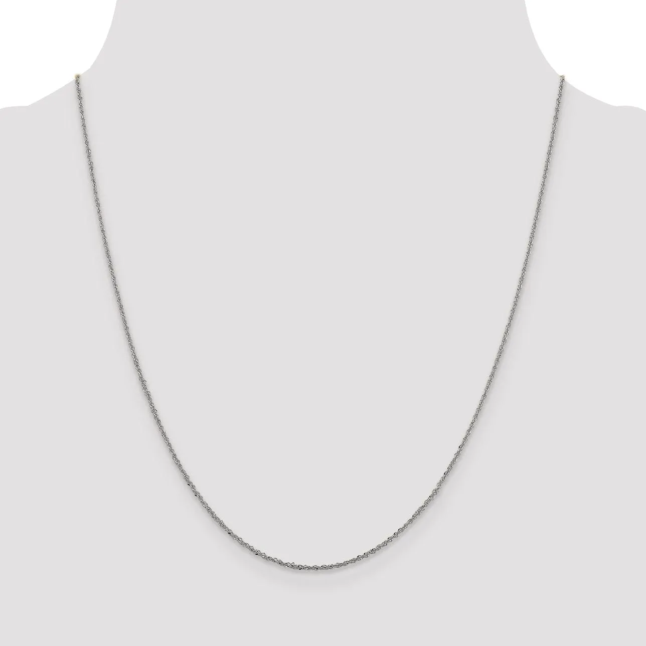 14K White Gold 1.3 mm Sparkle Singapore Chain