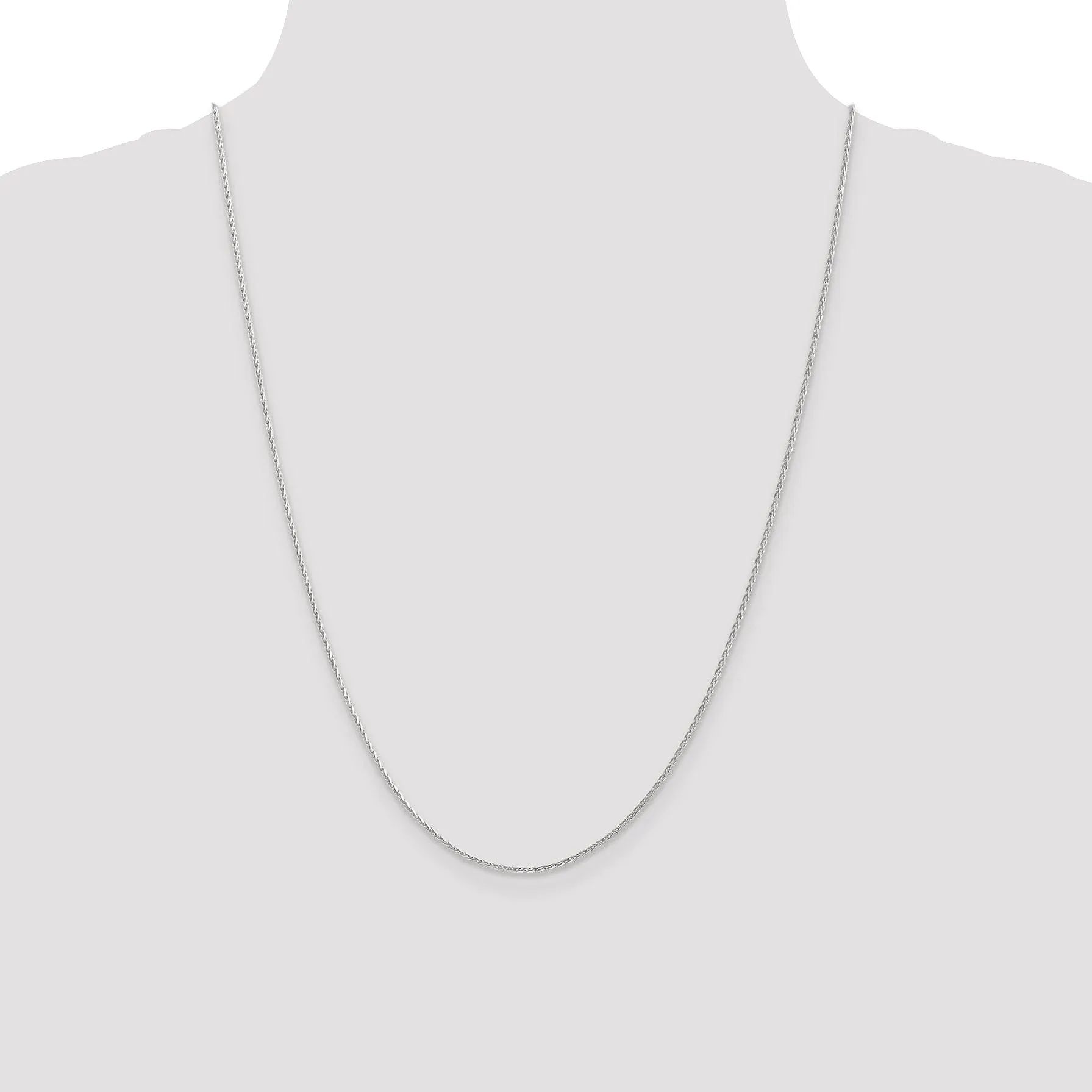 14K White Gold 1.3mm D.C Spiga Wheat Chain