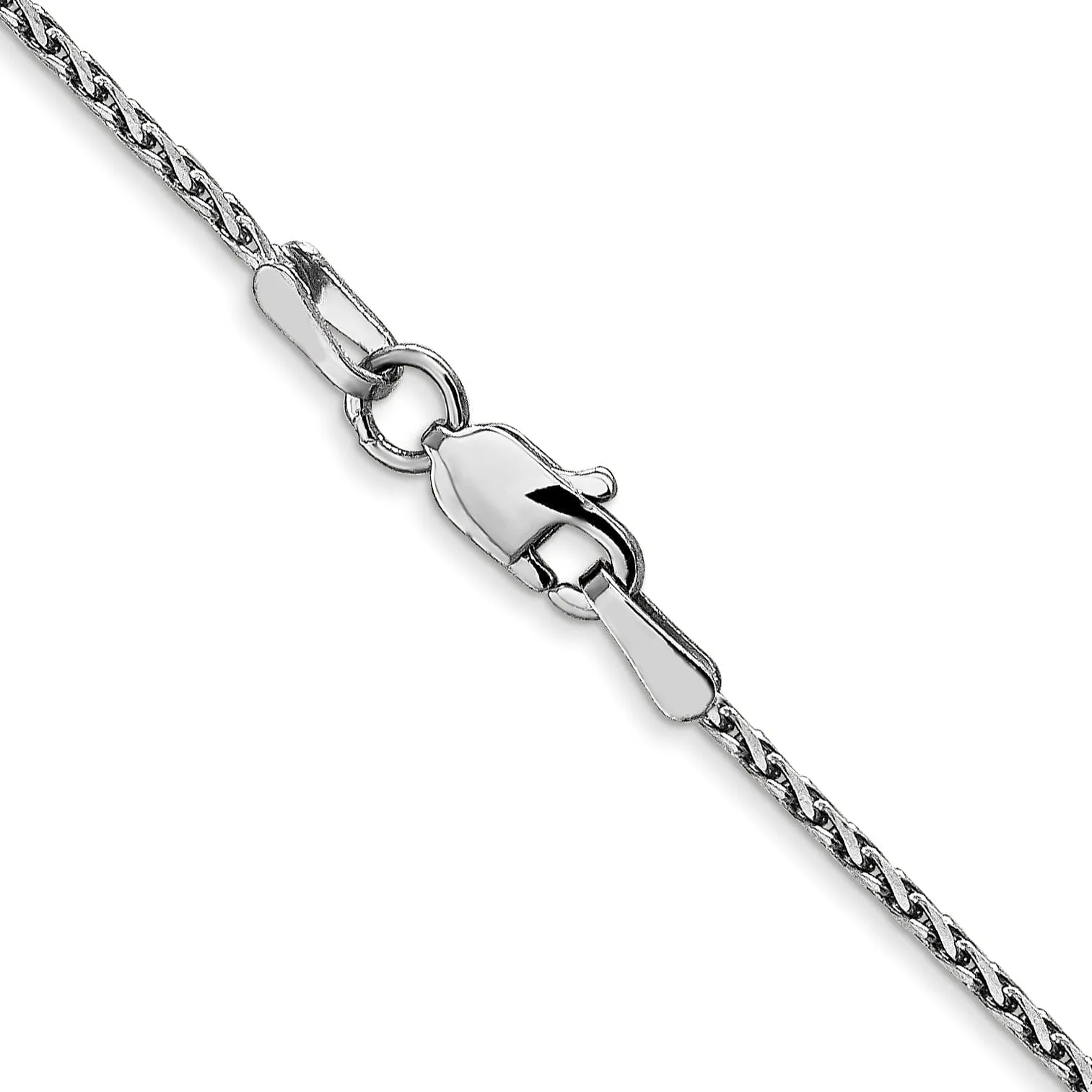 14K White Gold 1.3mm D.C Spiga Wheat Chain