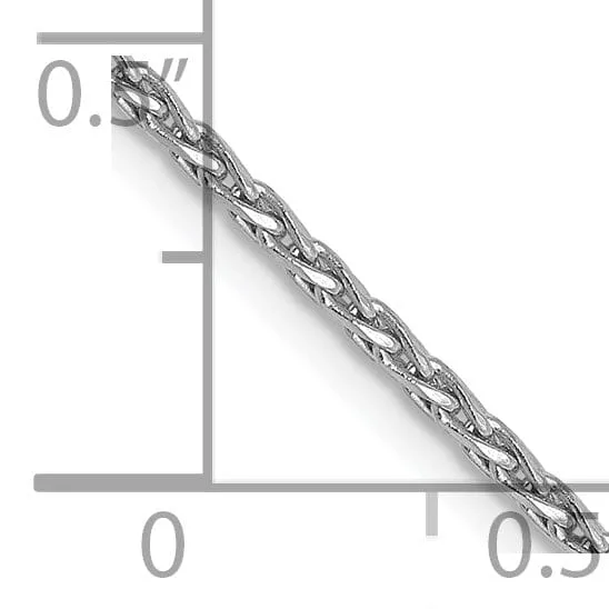 14K White Gold 1.3mm D.C Spiga Wheat Chain