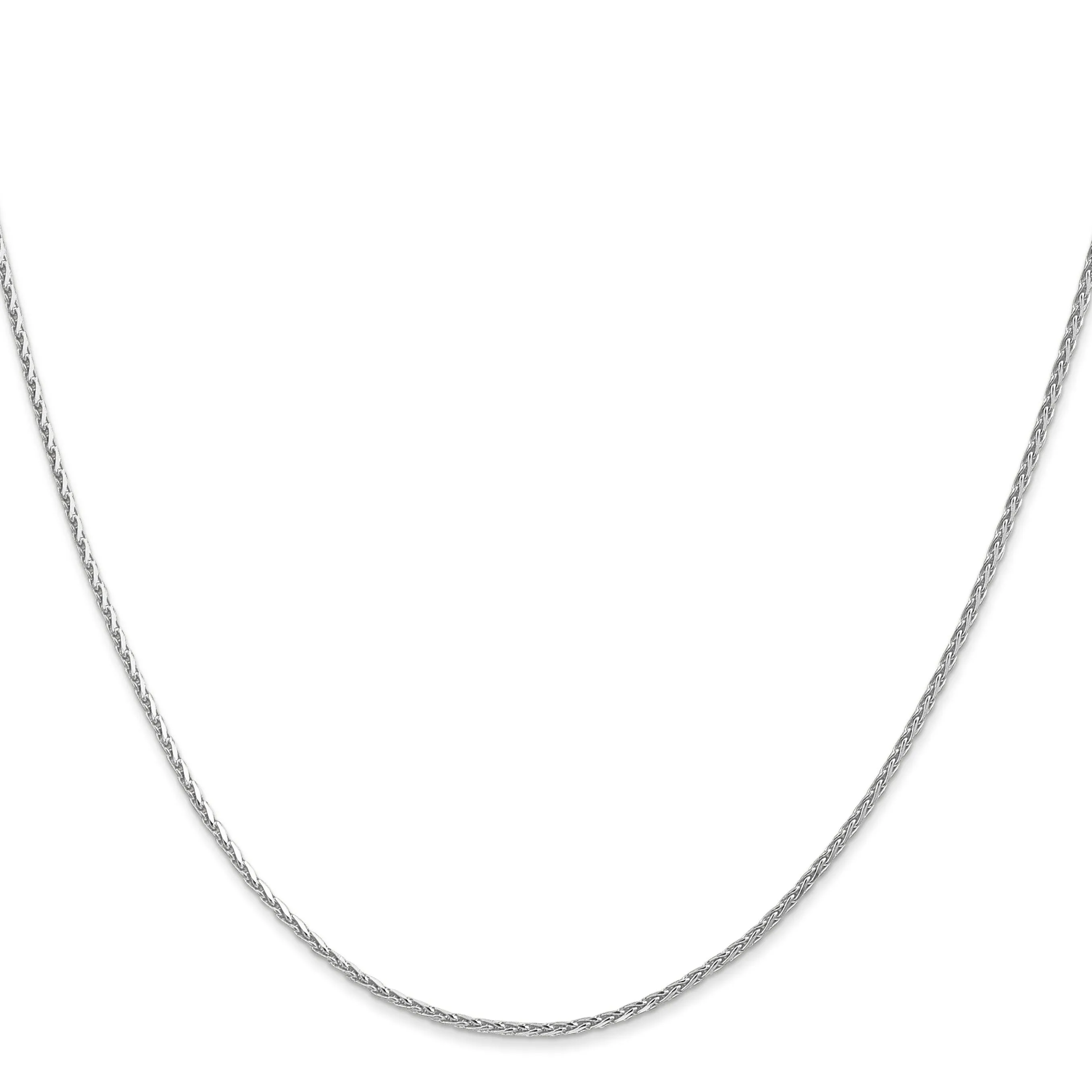 14K White Gold 1.3mm D.C Spiga Wheat Chain
