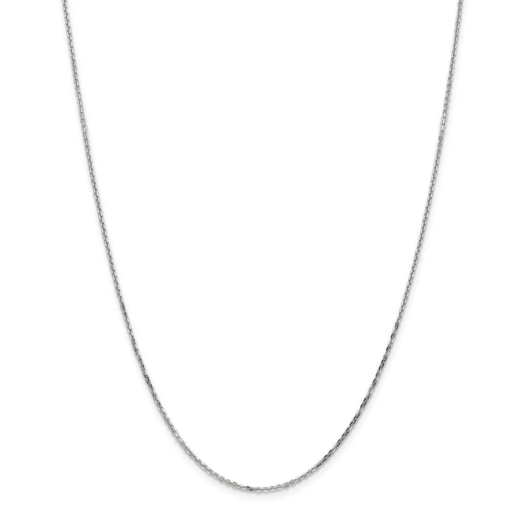 14k White Gold 1.40mm Round Link Cable Chain