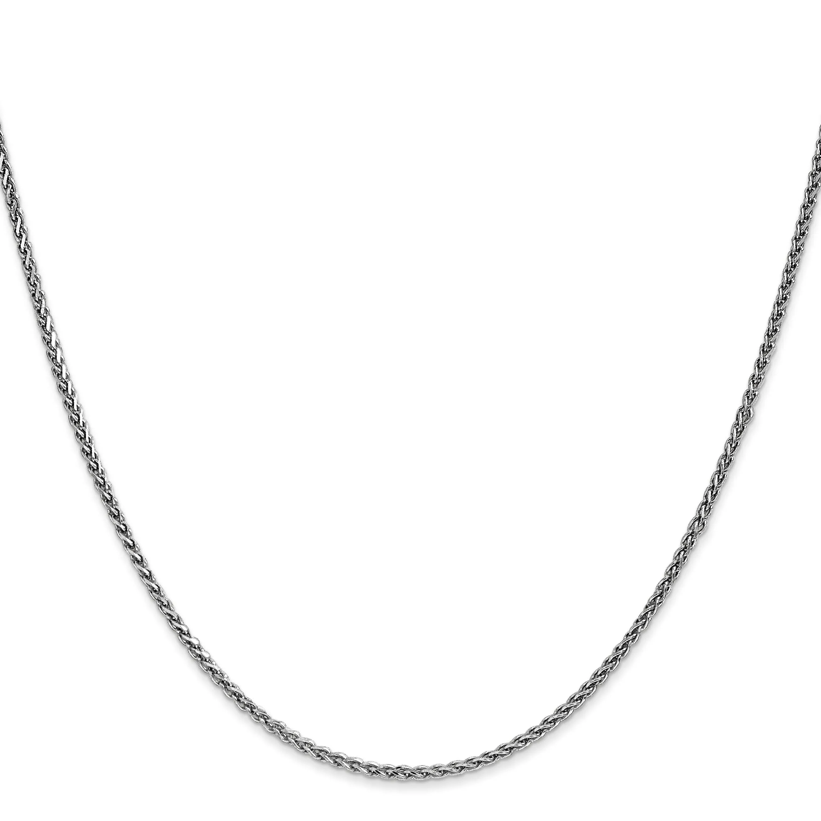 14k White Gold 1.4mm Solid D.C Spiga Chain