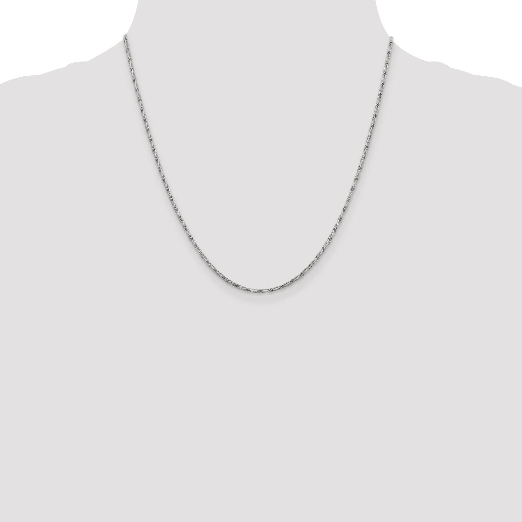 14K White Gold 1.6 m D.C Open Link Franco Chain