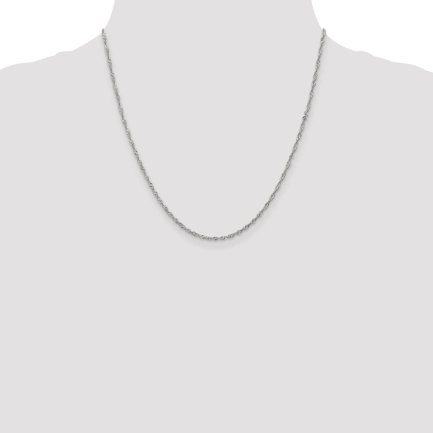 14K White Gold 1.6 mm Singapore Chain