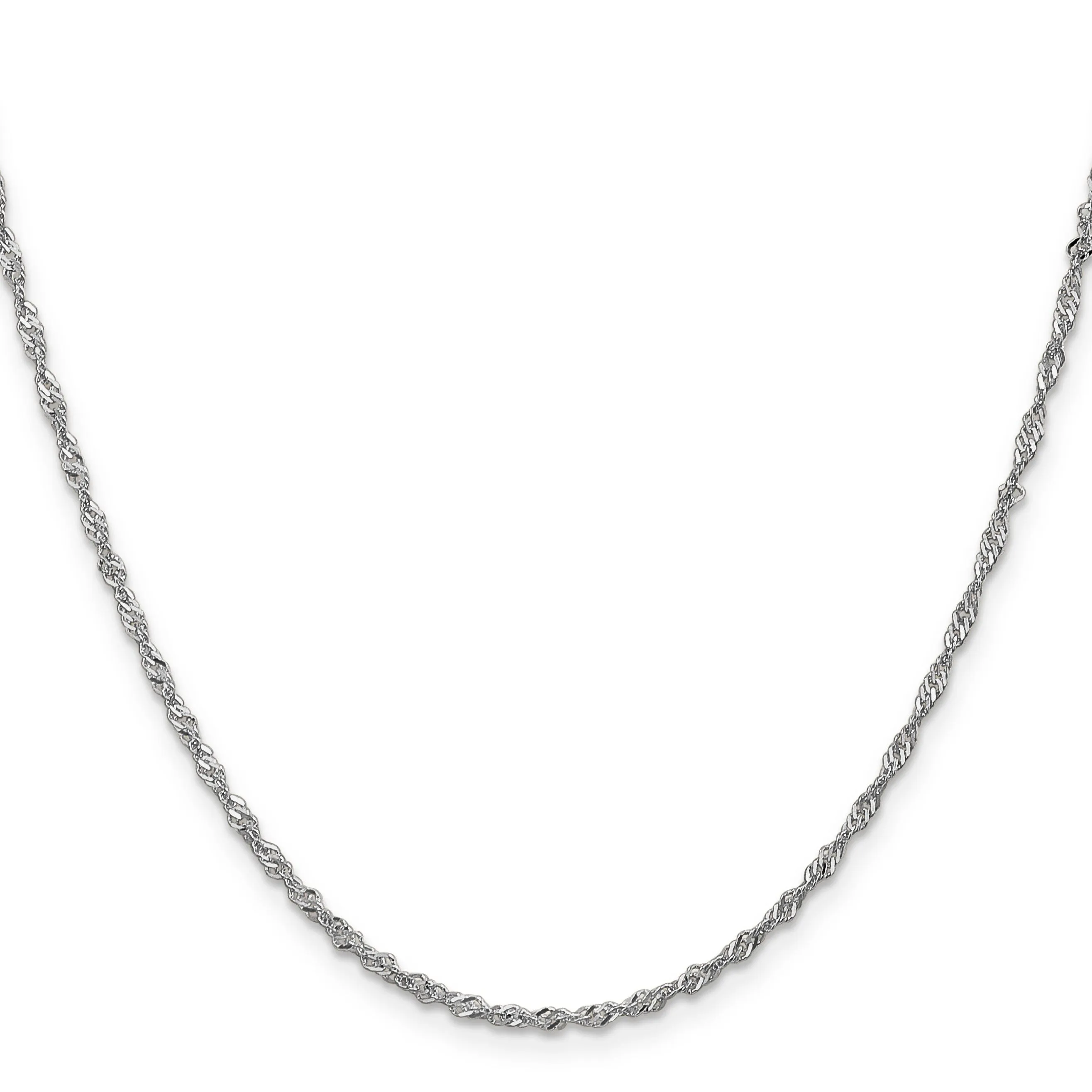 14K White Gold 1.6 mm Singapore Chain
