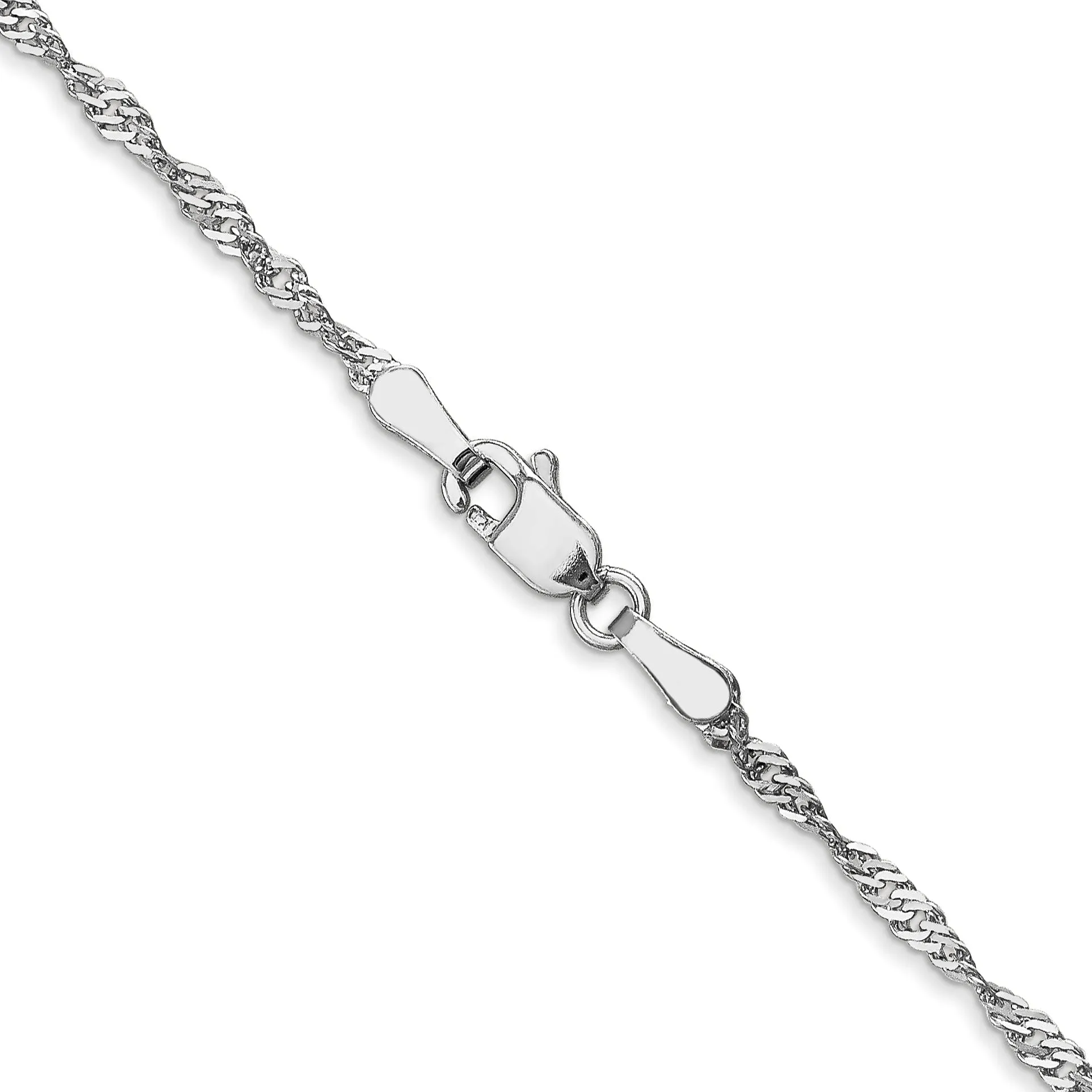 14K White Gold 1.6 mm Singapore Chain
