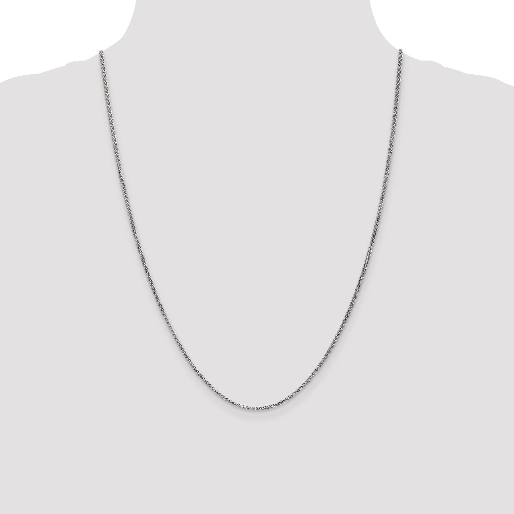 14k White Gold 1.65mm Spiga Wheat Chain