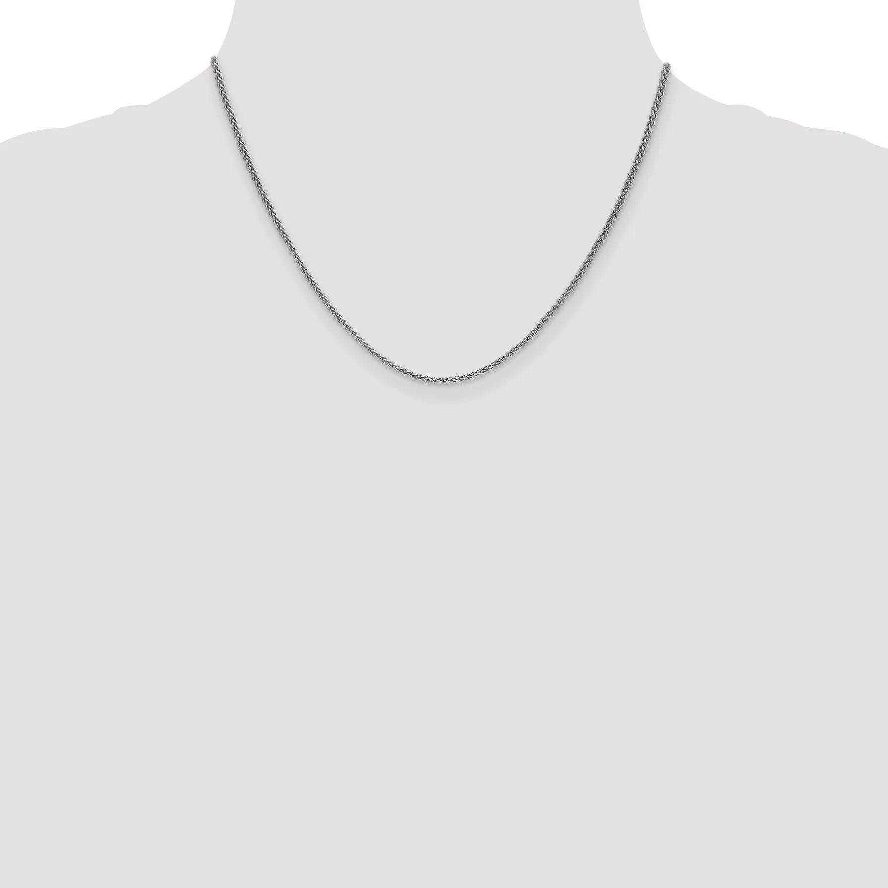 14k White Gold 1.65mm Spiga Wheat Chain
