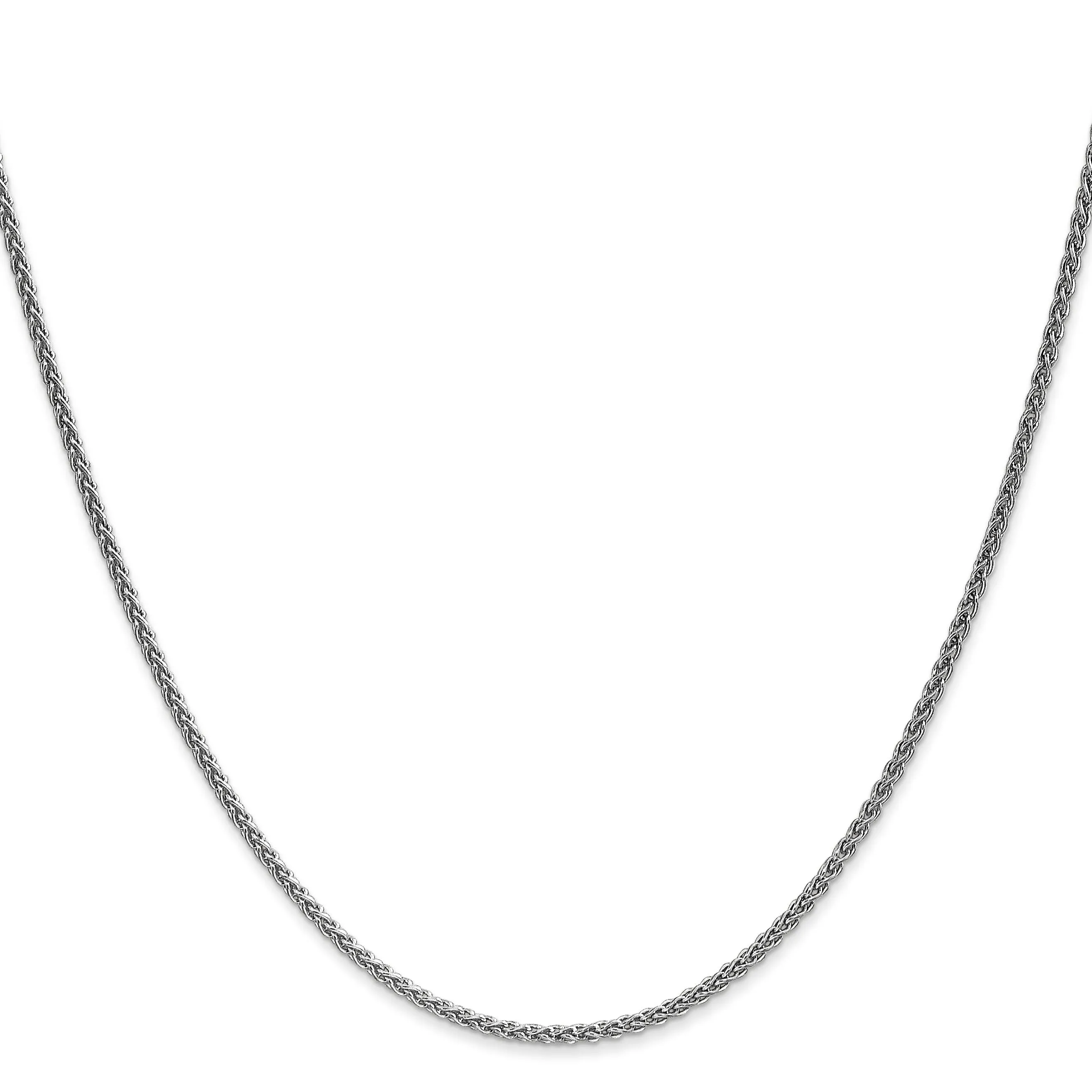 14k White Gold 1.65mm Spiga Wheat Chain