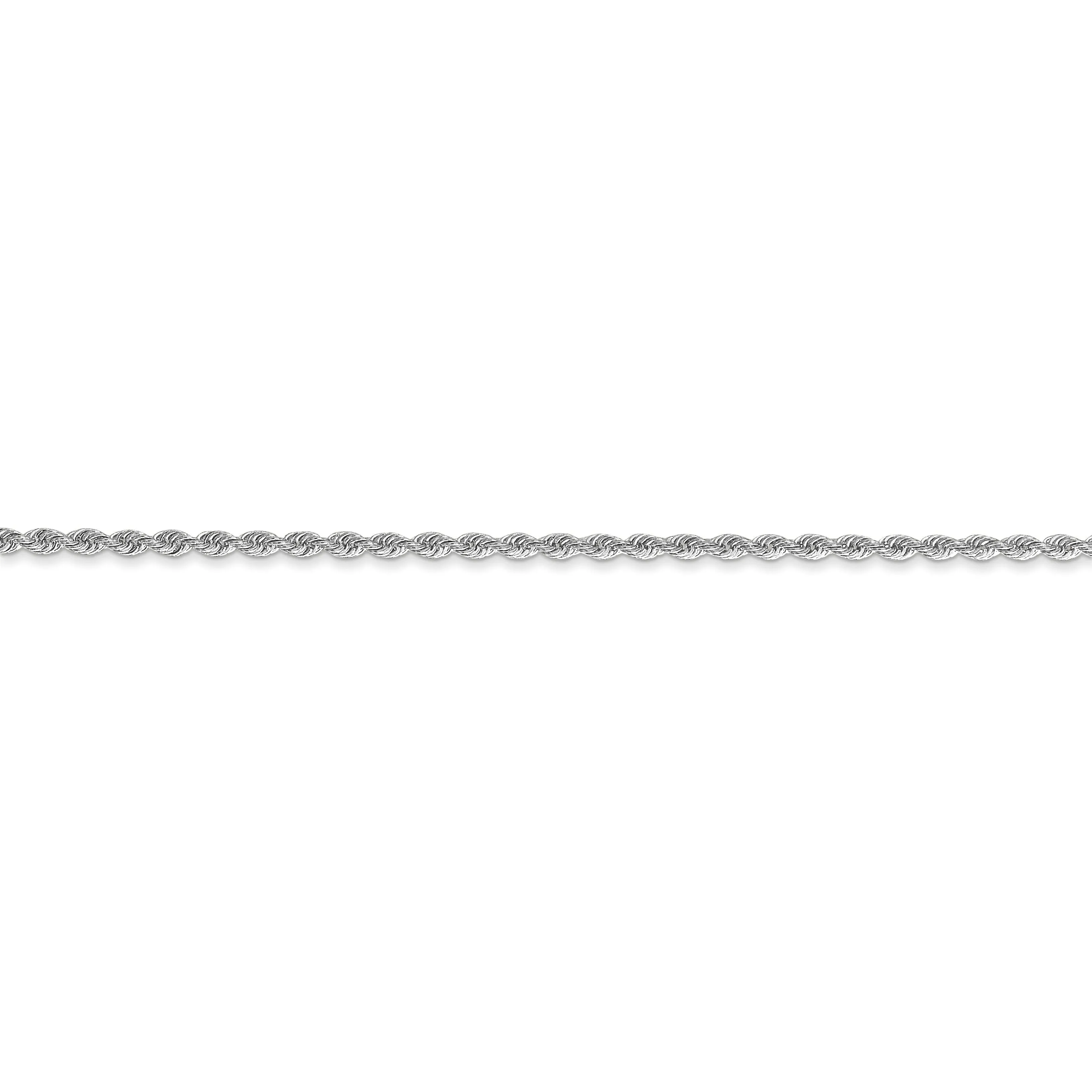 14k White Gold 1.75mm Handmade Rope Chain
