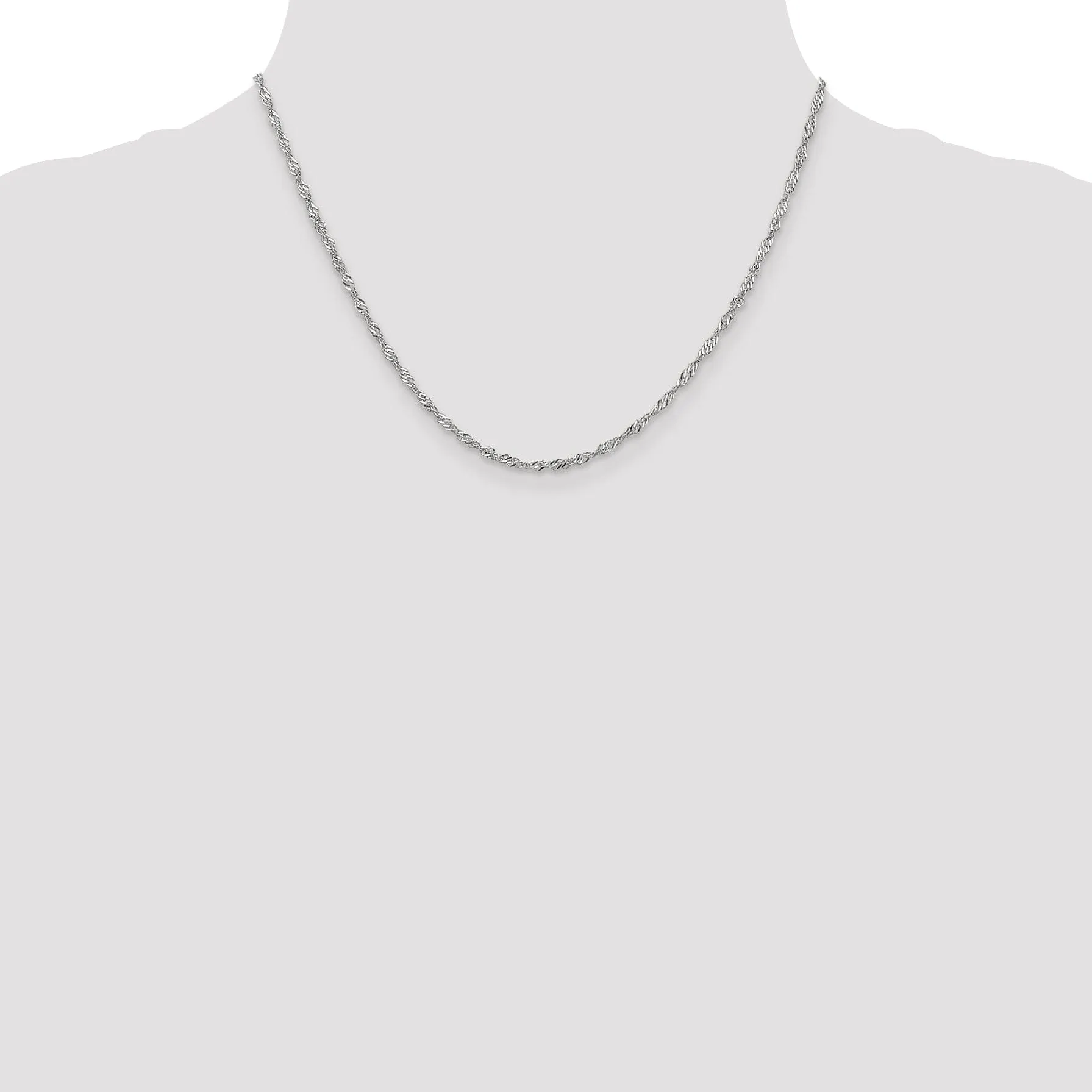 14K White Gold 1.9 mm Singapore Chain