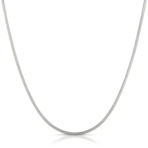 14K White Gold 1mm Round Snake Chain