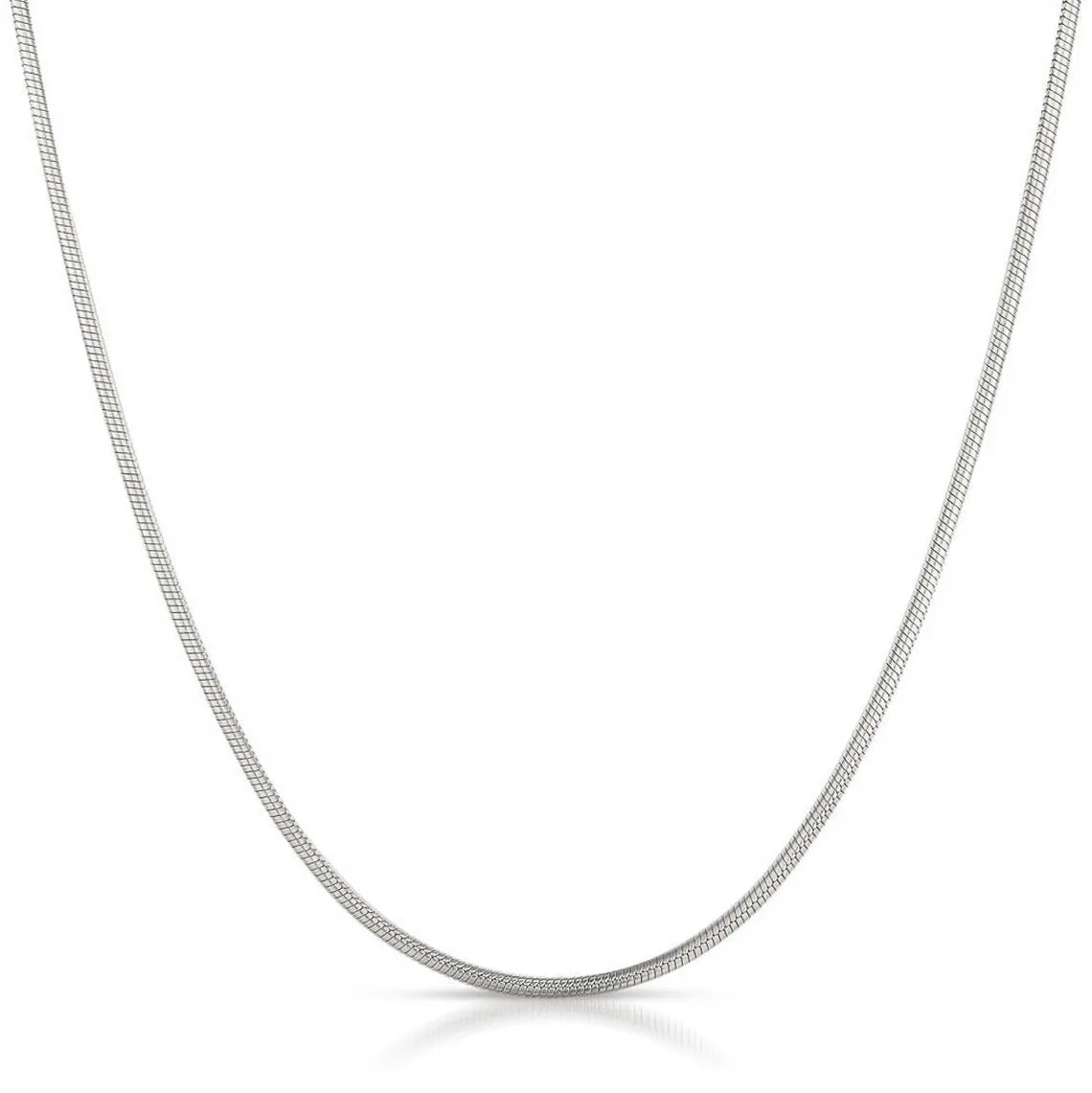 14K White Gold 1mm Round Snake Chain