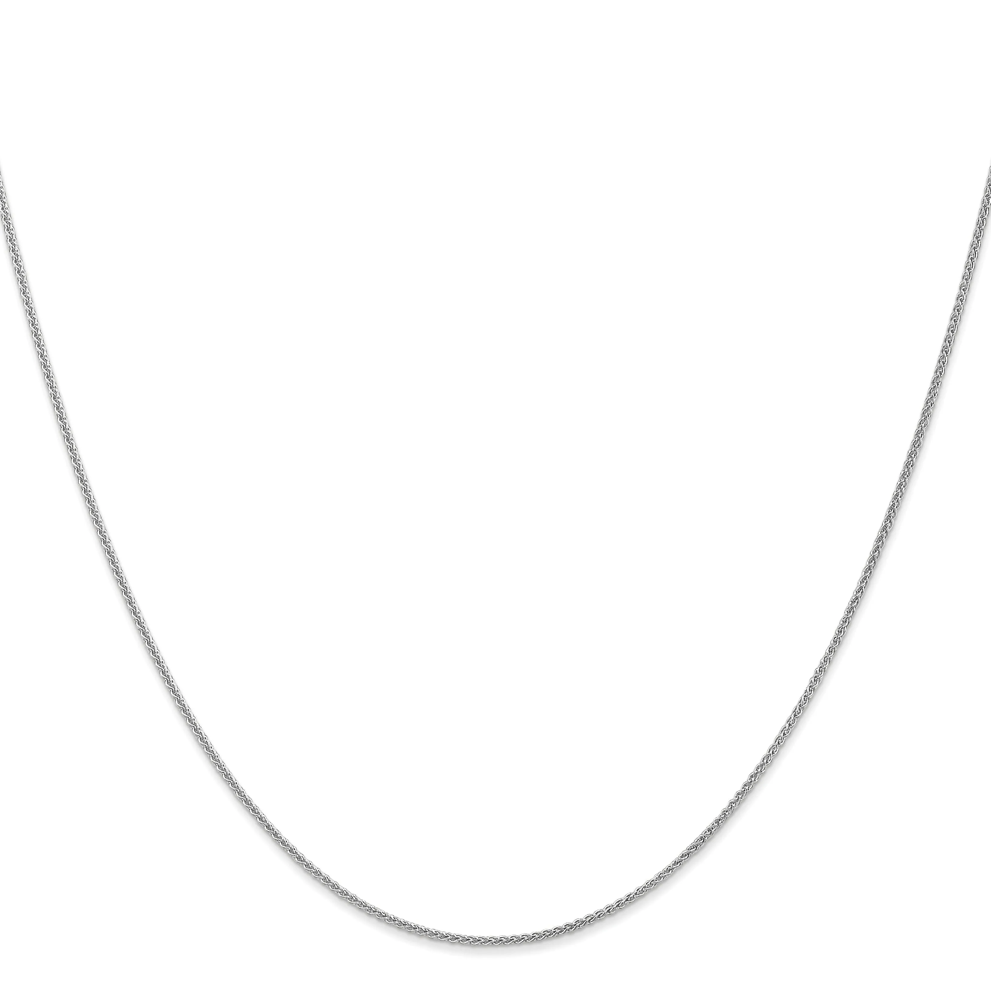 14k White Gold 1mm Spiga Wheat Chain
