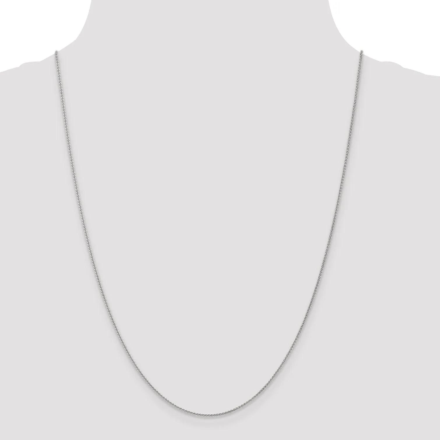 14k White Gold 1mm Spiga Wheat Chain