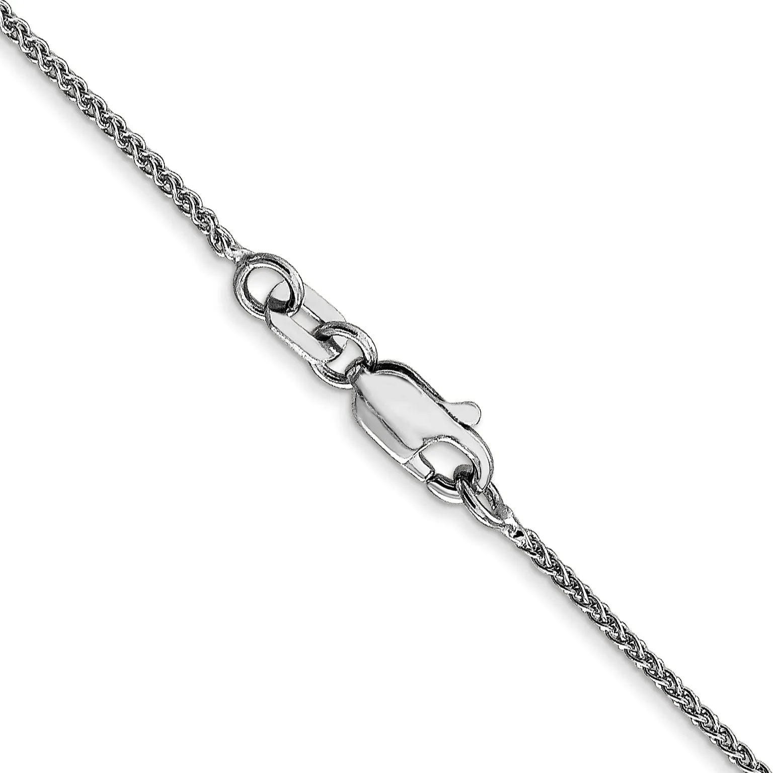 14k White Gold 1mm Spiga Wheat Chain