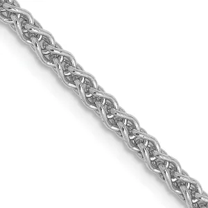 14K White Gold 2.1mm Spiga Wheat Chain