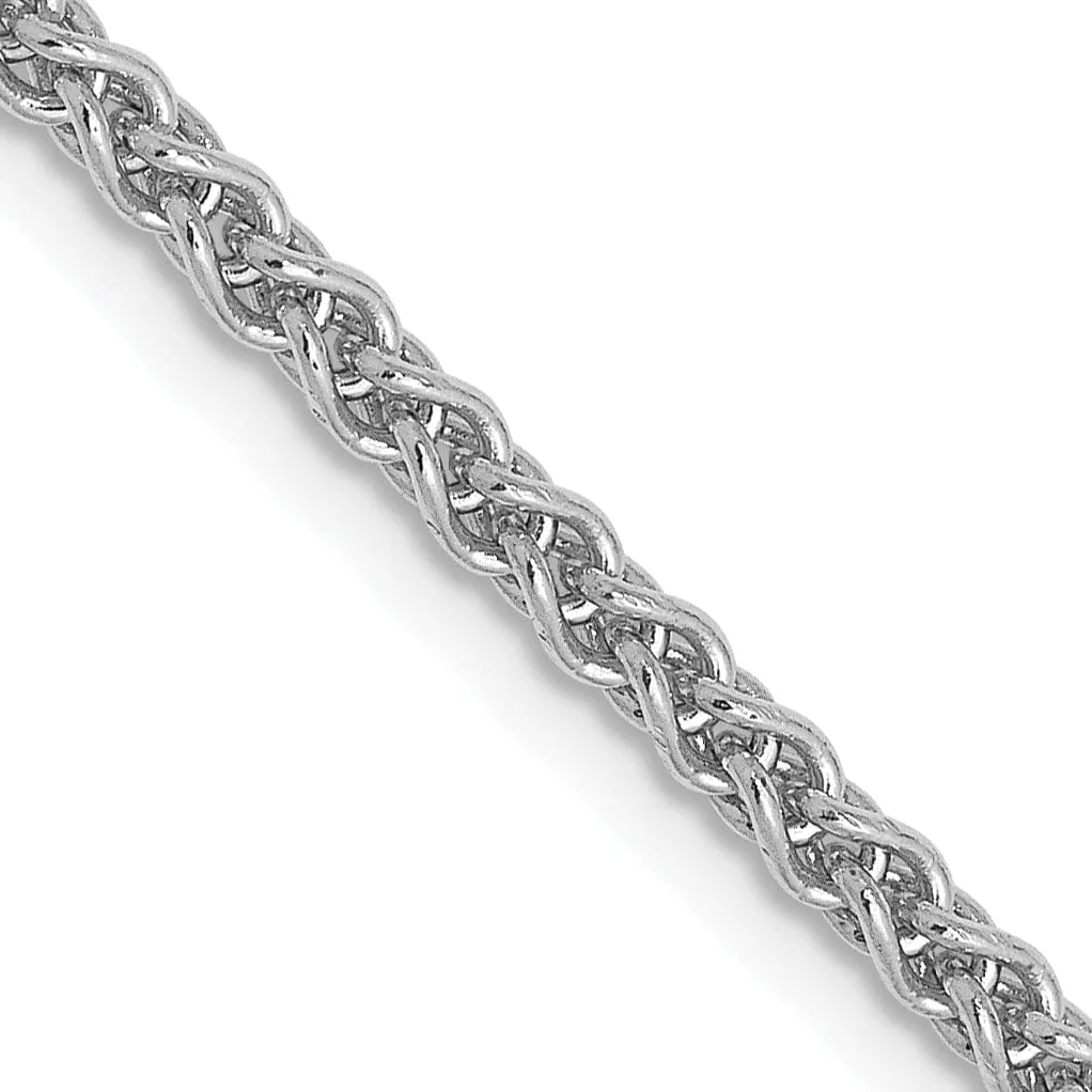 14K White Gold 2.1mm Wheat Chain