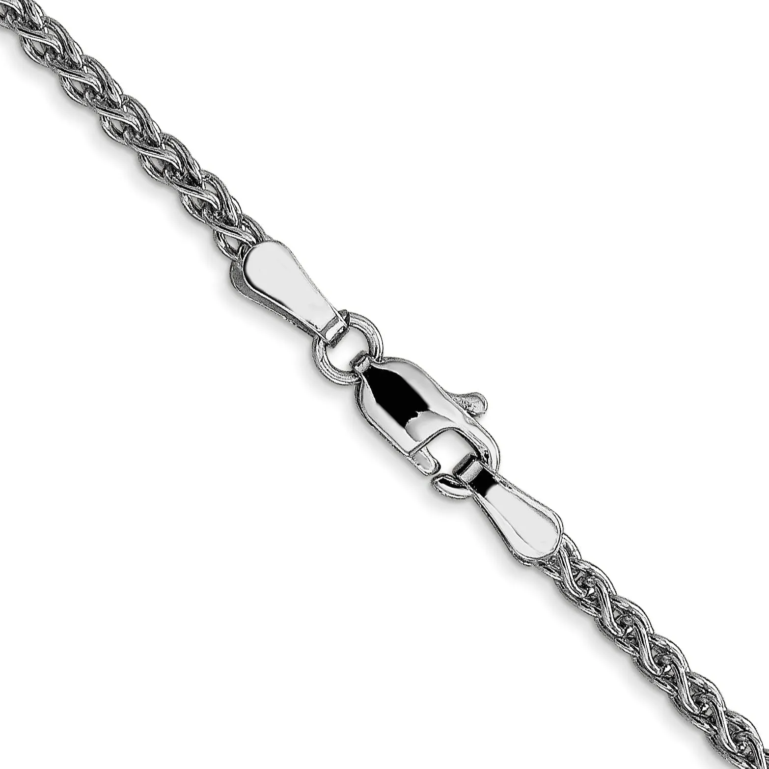 14K White Gold 2.1mm Wheat Chain