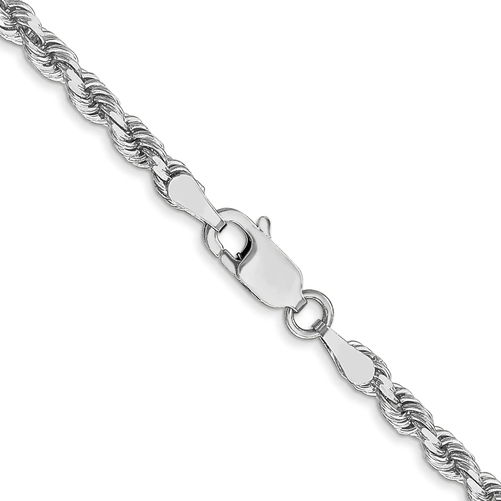14K White Gold 3.00mm D.C Rope Chain