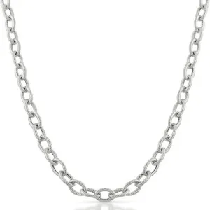 14K White Gold 3.5mm Textured Cable Chain