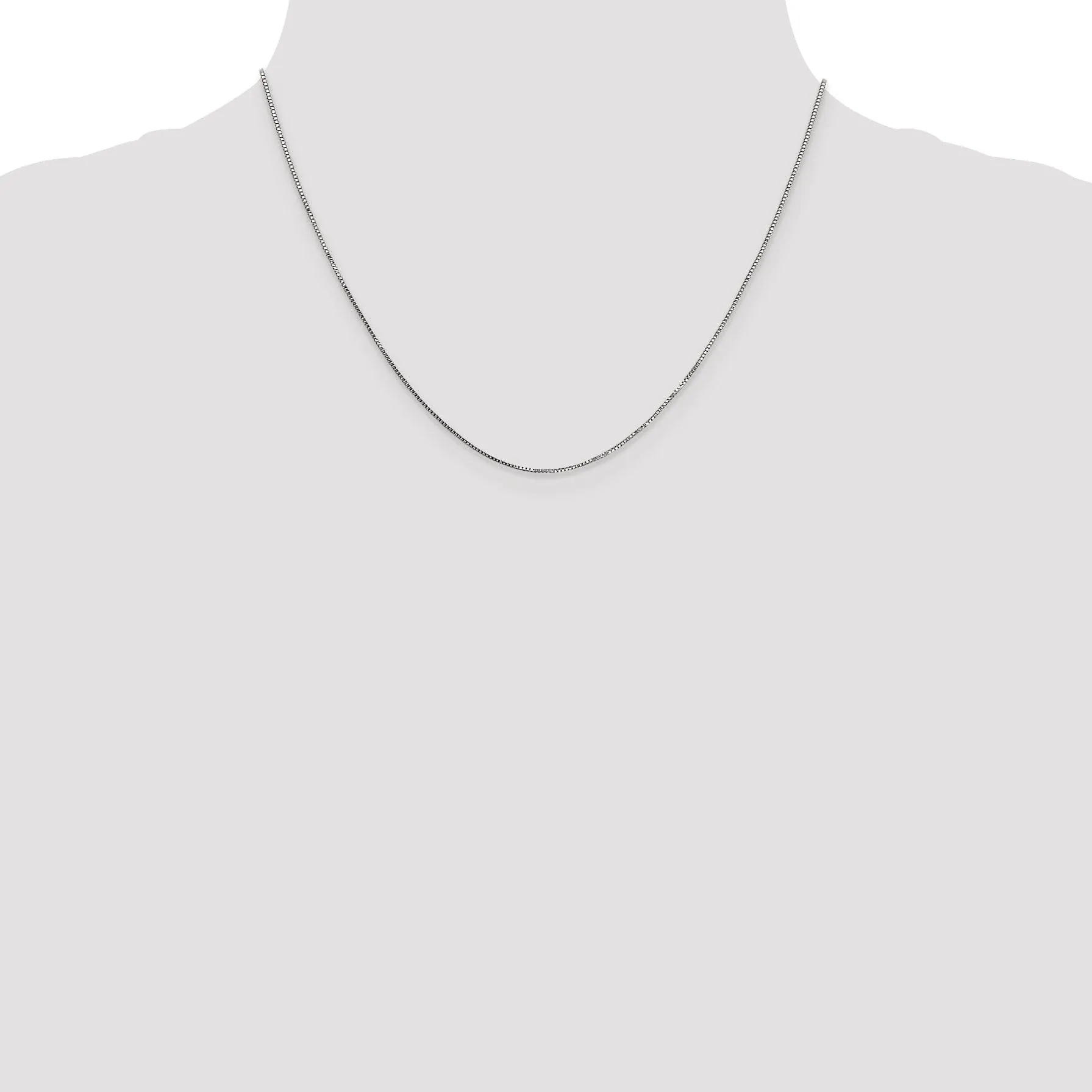 14K White Gold .8 mm Box Chain