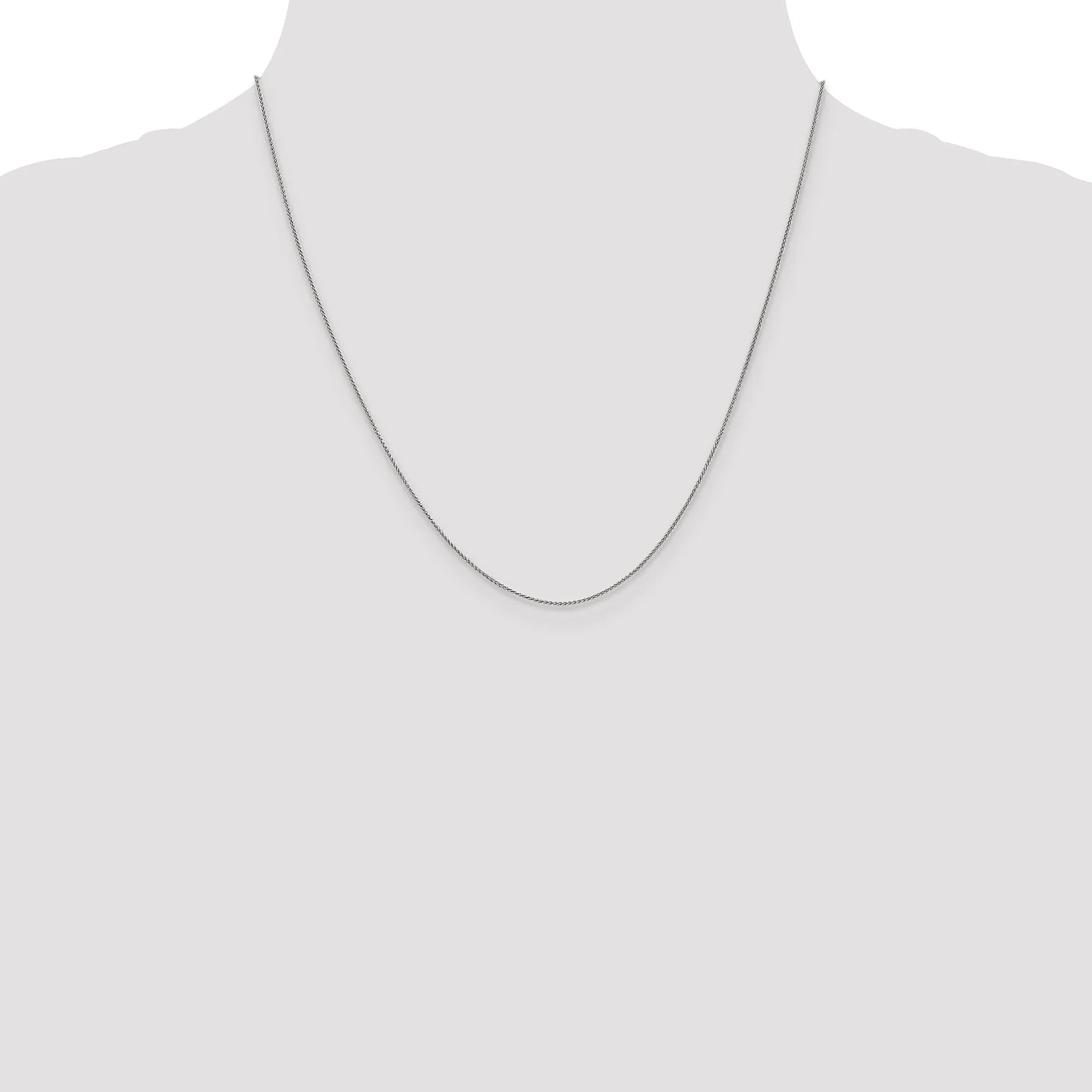 14K White Gold .8mm Baby Spiga Wheat Chain