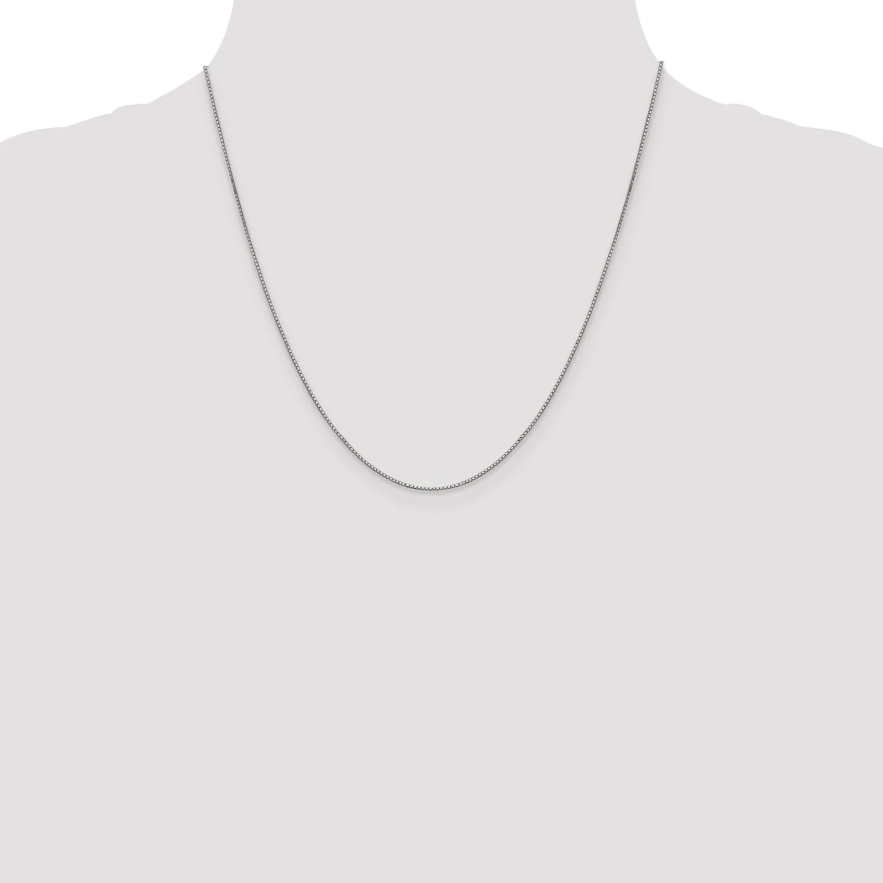 14K White Gold .9 mm Box Chain