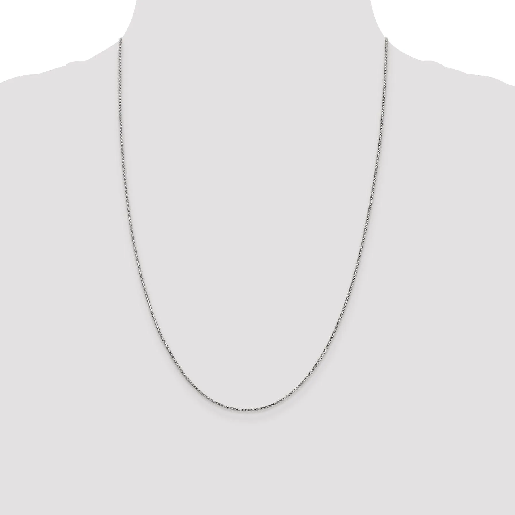 14K White Gold .95 mm D.C Open Franco Chain