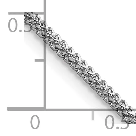 14k White Gold Polished 1.30mm Franco Chain