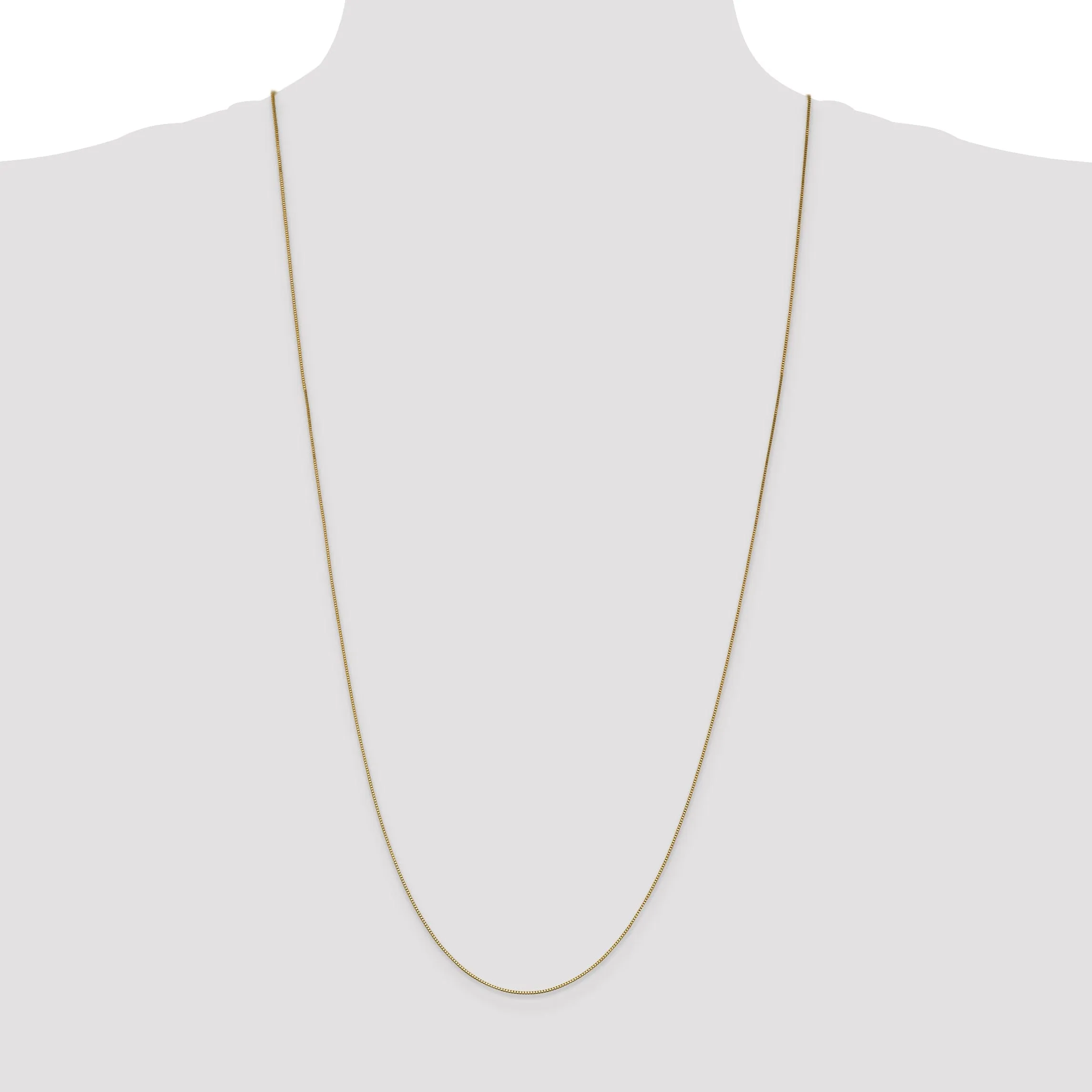 14k Yellow Gold 0.70mm Polish Solid Box Chain