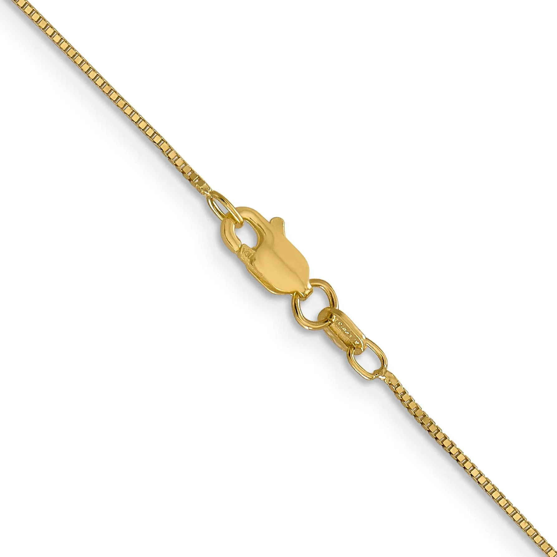 14k Yellow Gold 0.70mm Polish Solid Box Chain