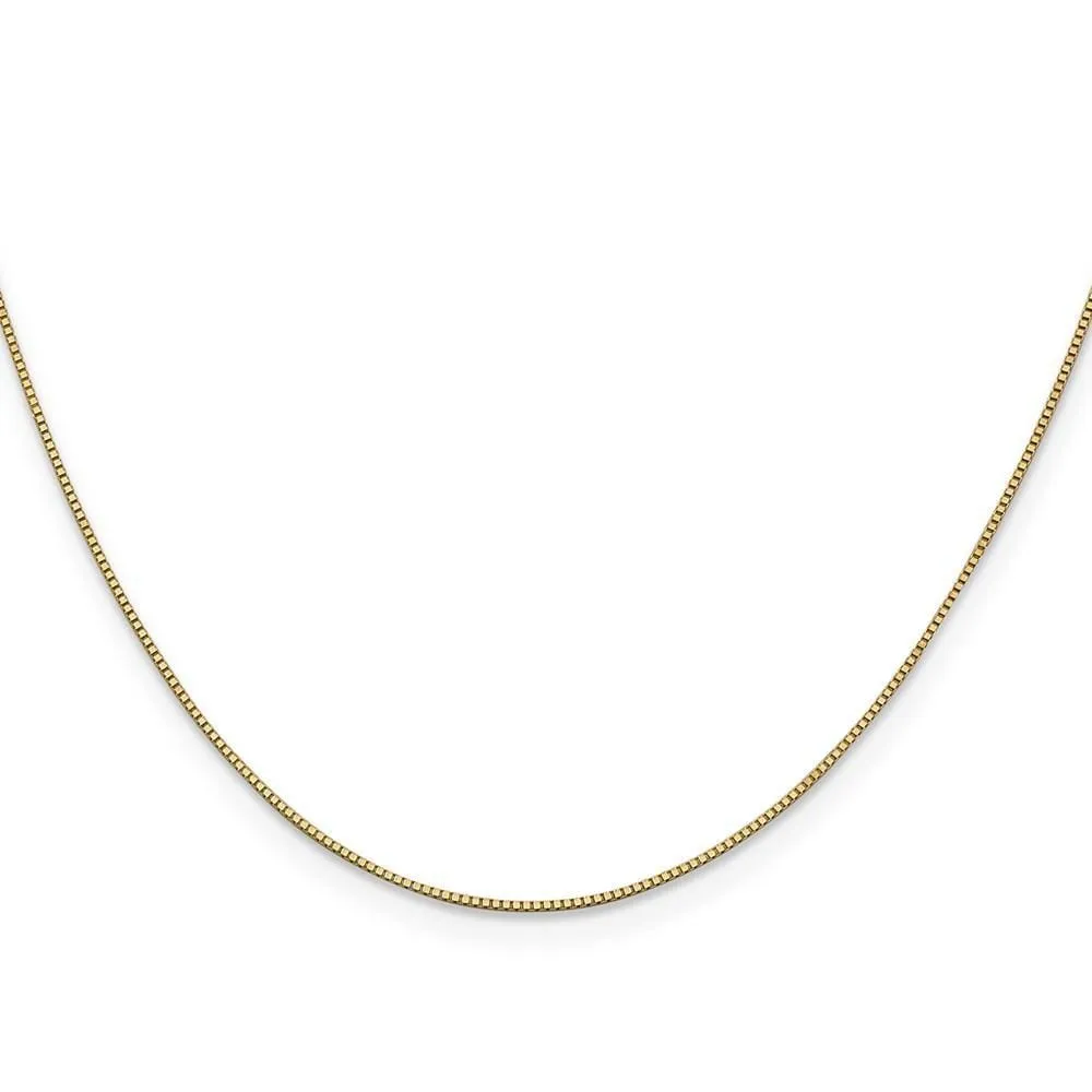 14k Yellow Gold 0.70mm Polish Solid Box Chain