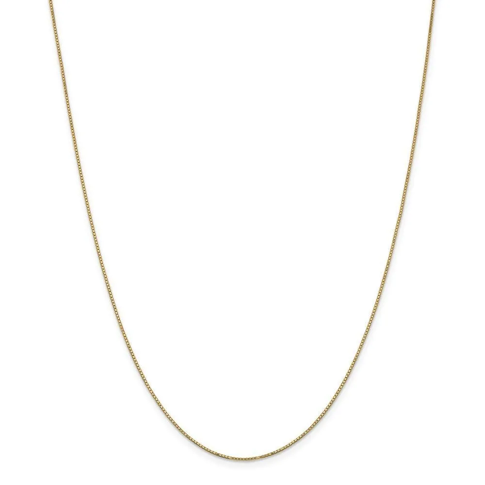 14k Yellow Gold 0.90mm Polish Solid Box Chain