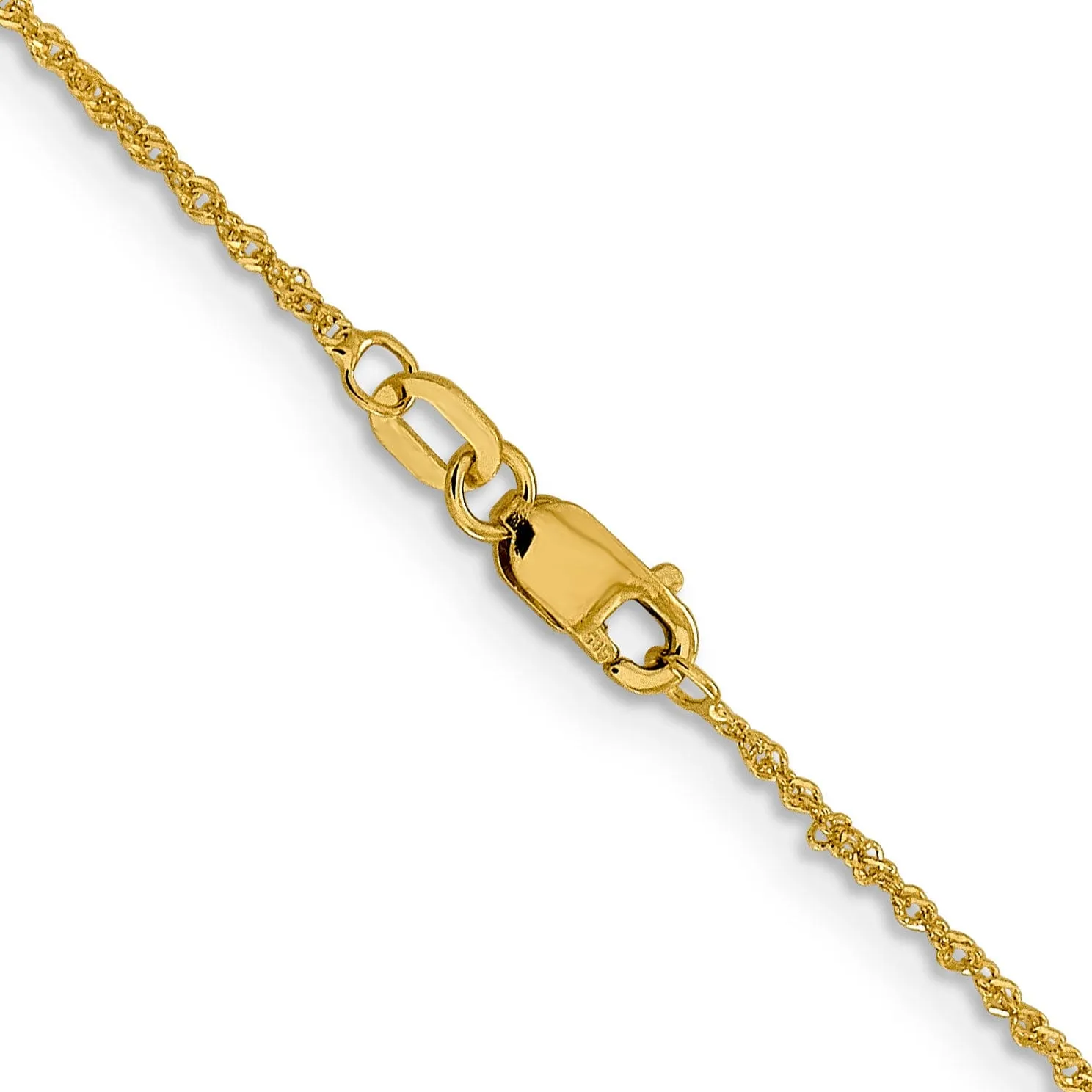 14k Yellow Gold 1 mm Sparkle Singapore Chain