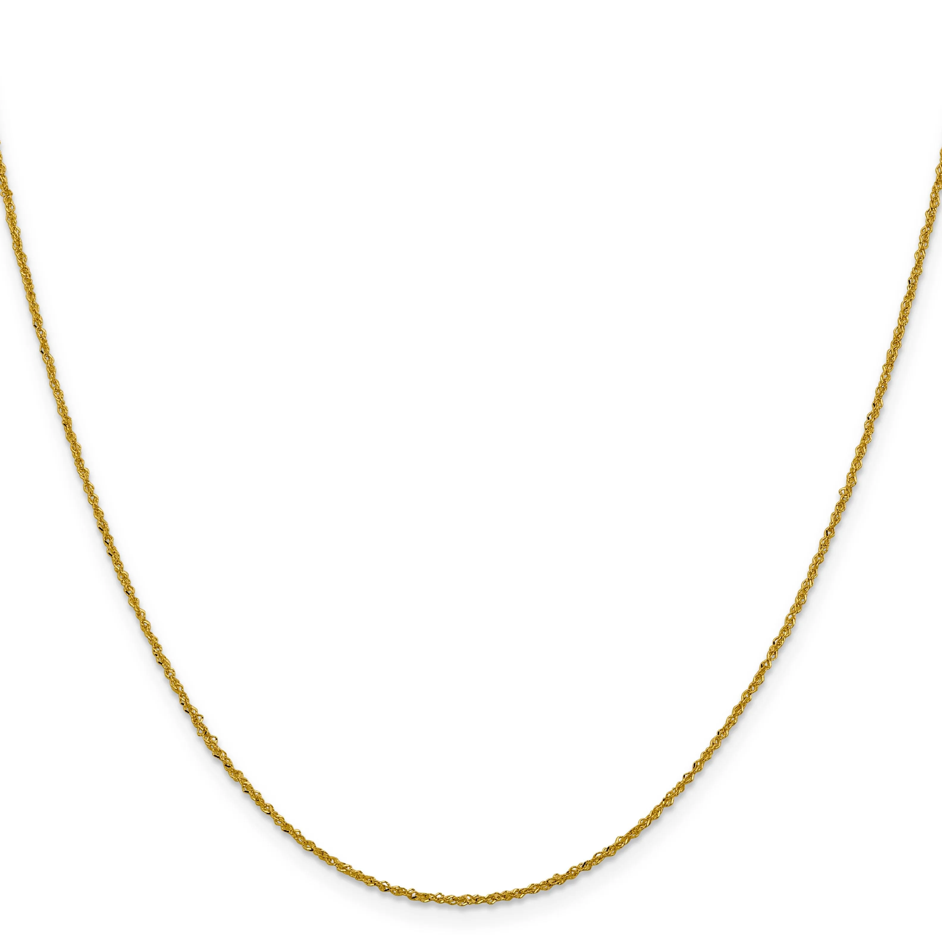 14k Yellow Gold 1 mm Sparkle Singapore Chain