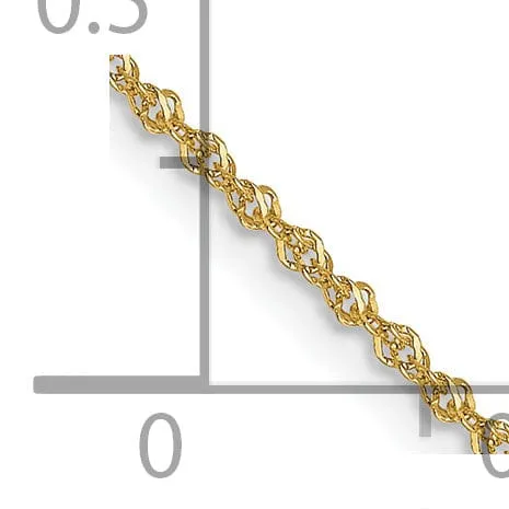 14k Yellow Gold 1 mm Sparkle Singapore Chain