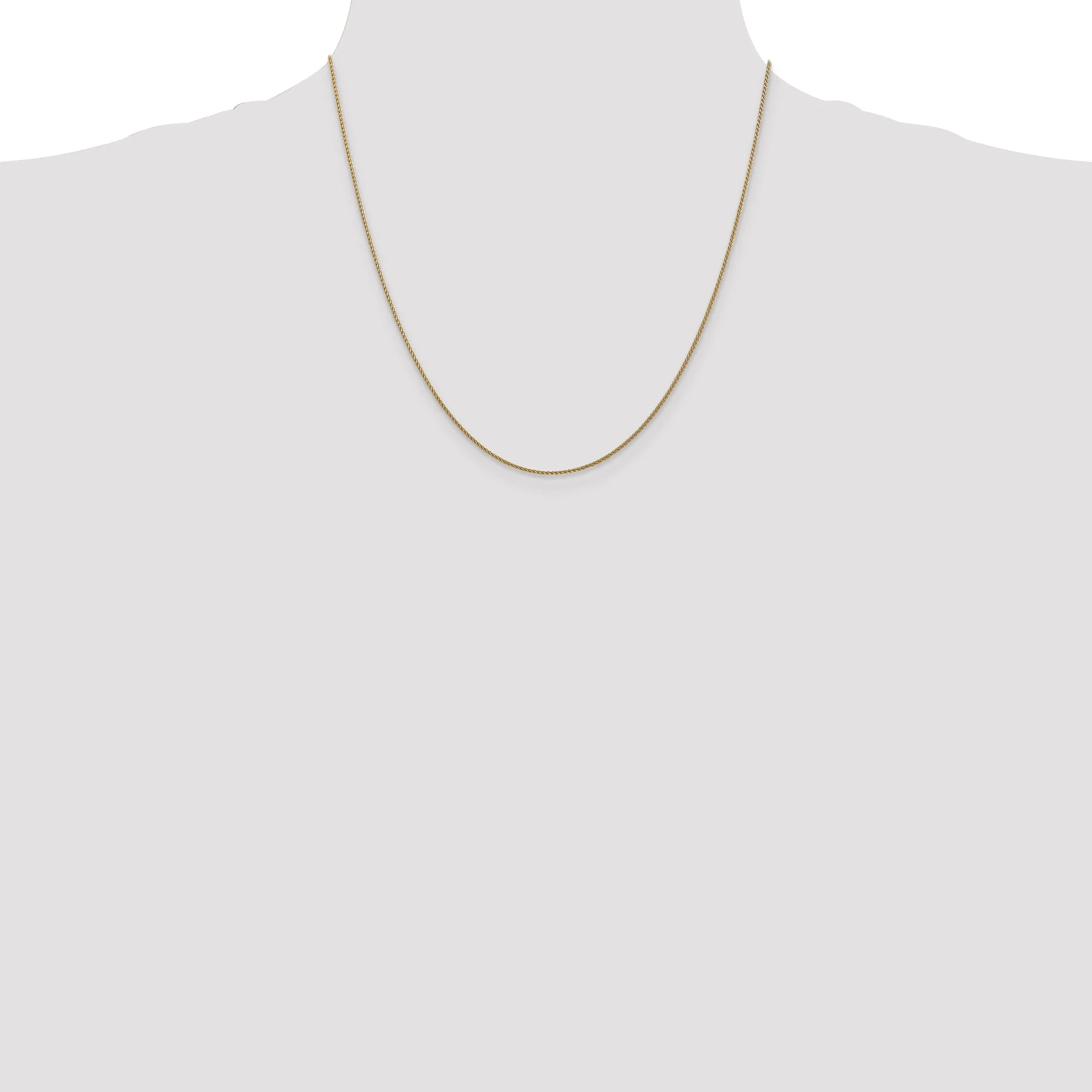 14k Yellow Gold 1.00mm Diamond Cut Spiga Chain