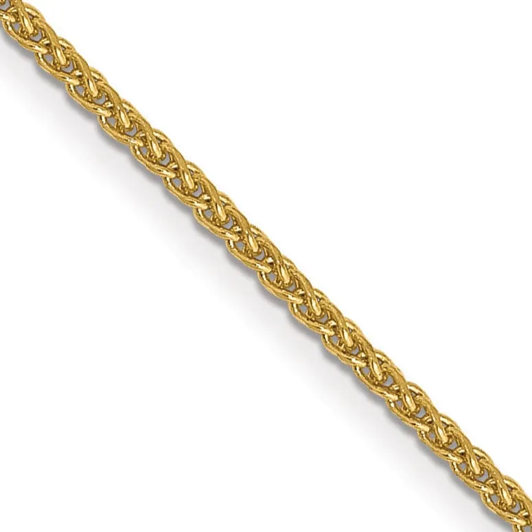 14k Yellow Gold 1.00mm Diamond Cut Spiga Chain