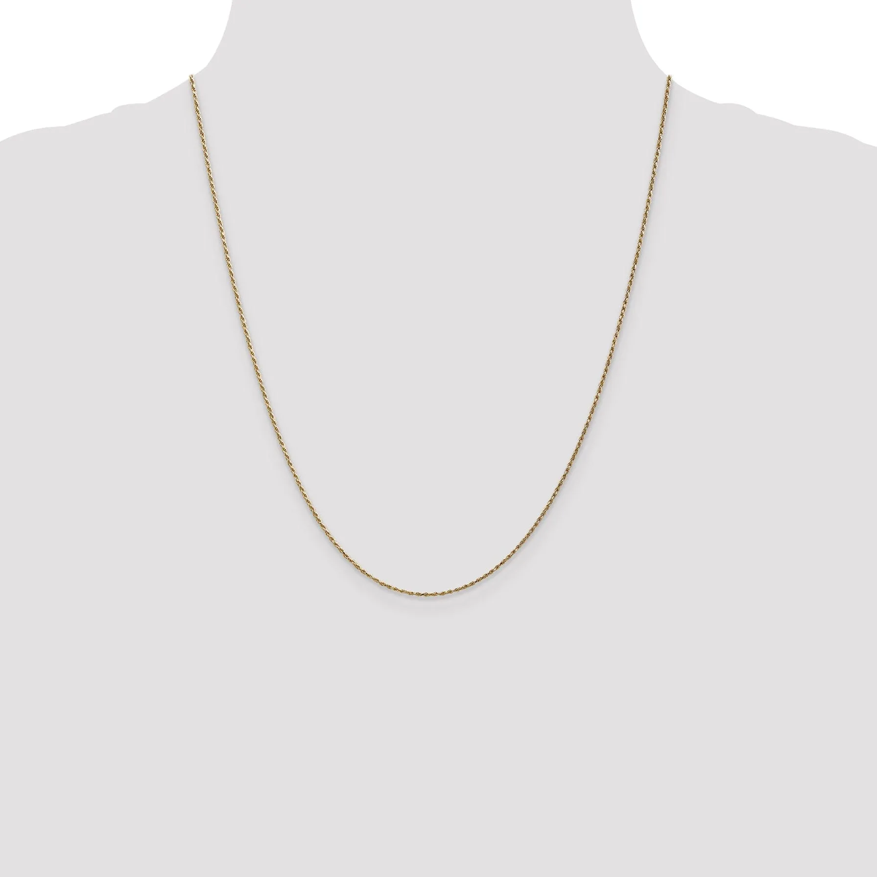 14k Yellow Gold 1.15mm Machine Made Rope Chain