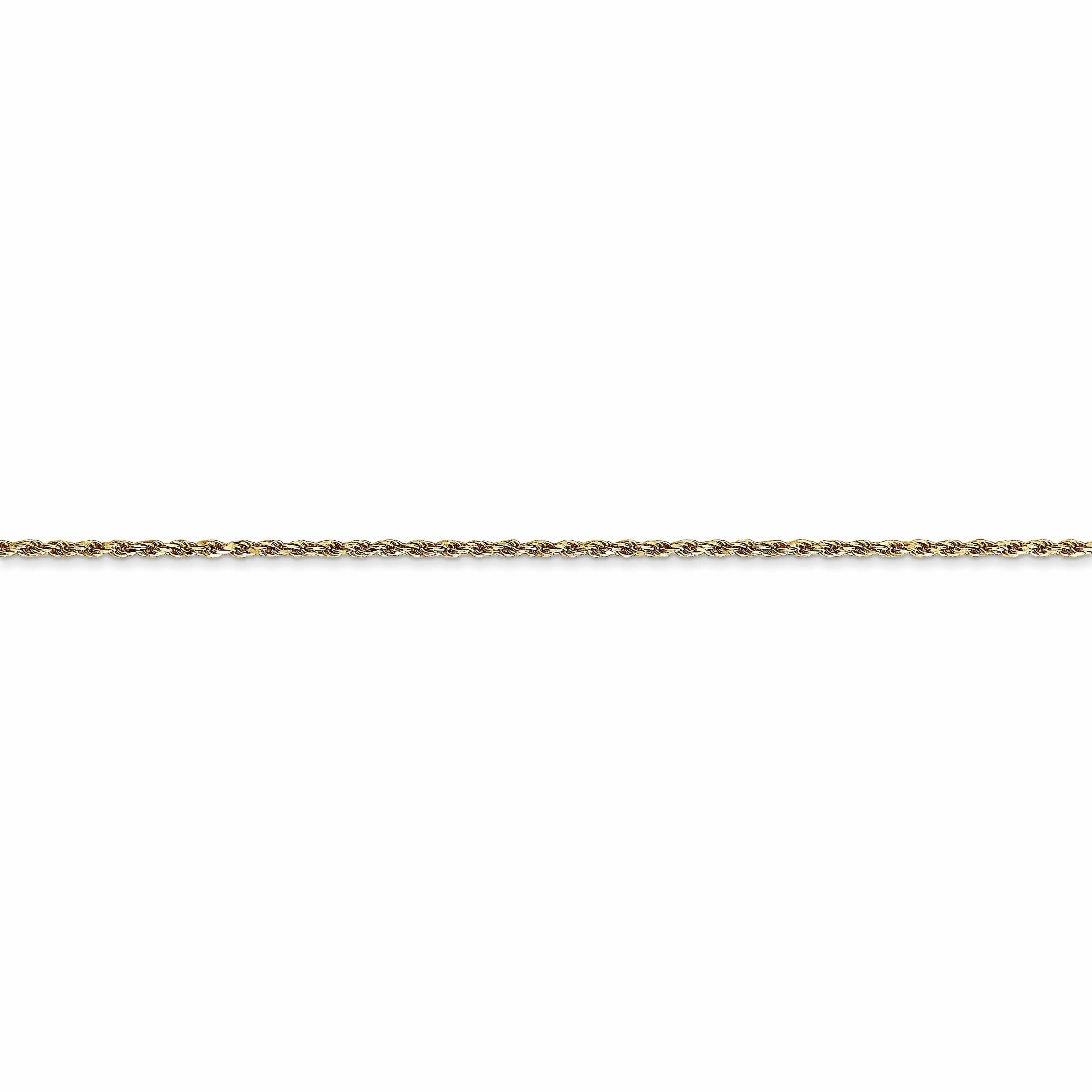 14k Yellow Gold 1.15mm Machine Made Rope Chain