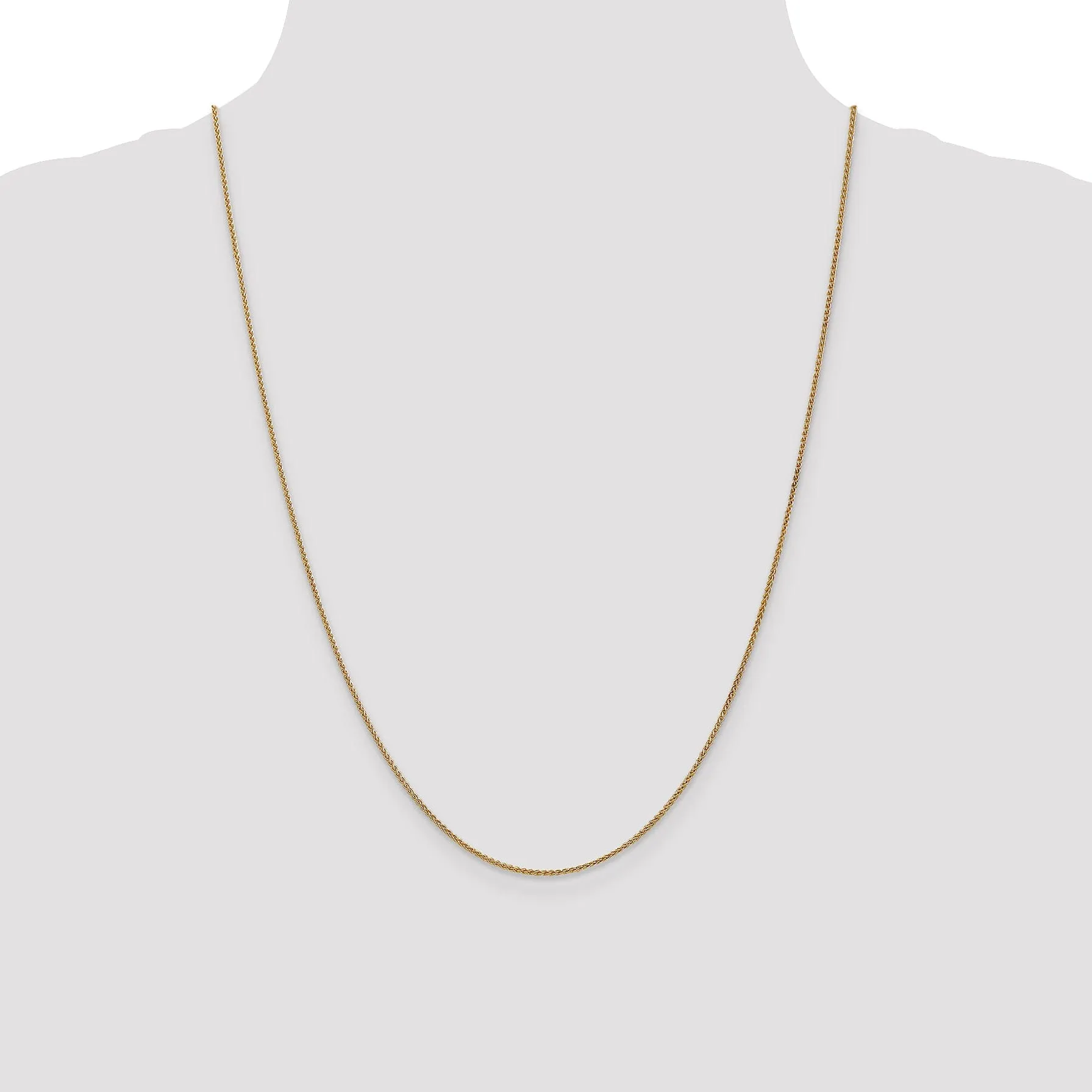 14k Yellow Gold 1.2mm Spiga Wheat Chain
