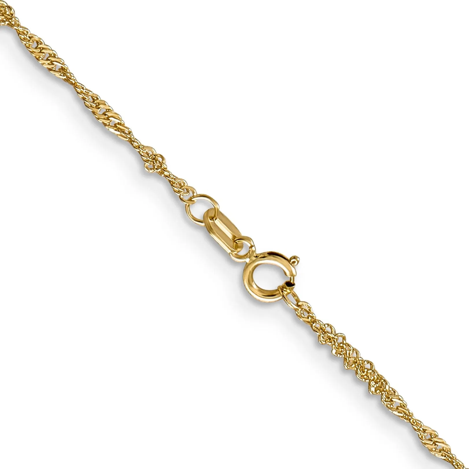 14k Yellow Gold 1.3m Singapore Chain with Lock