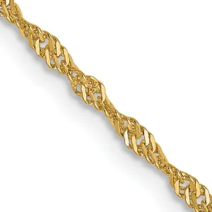 14k Yellow Gold 1.3m Singapore Chain with Lock