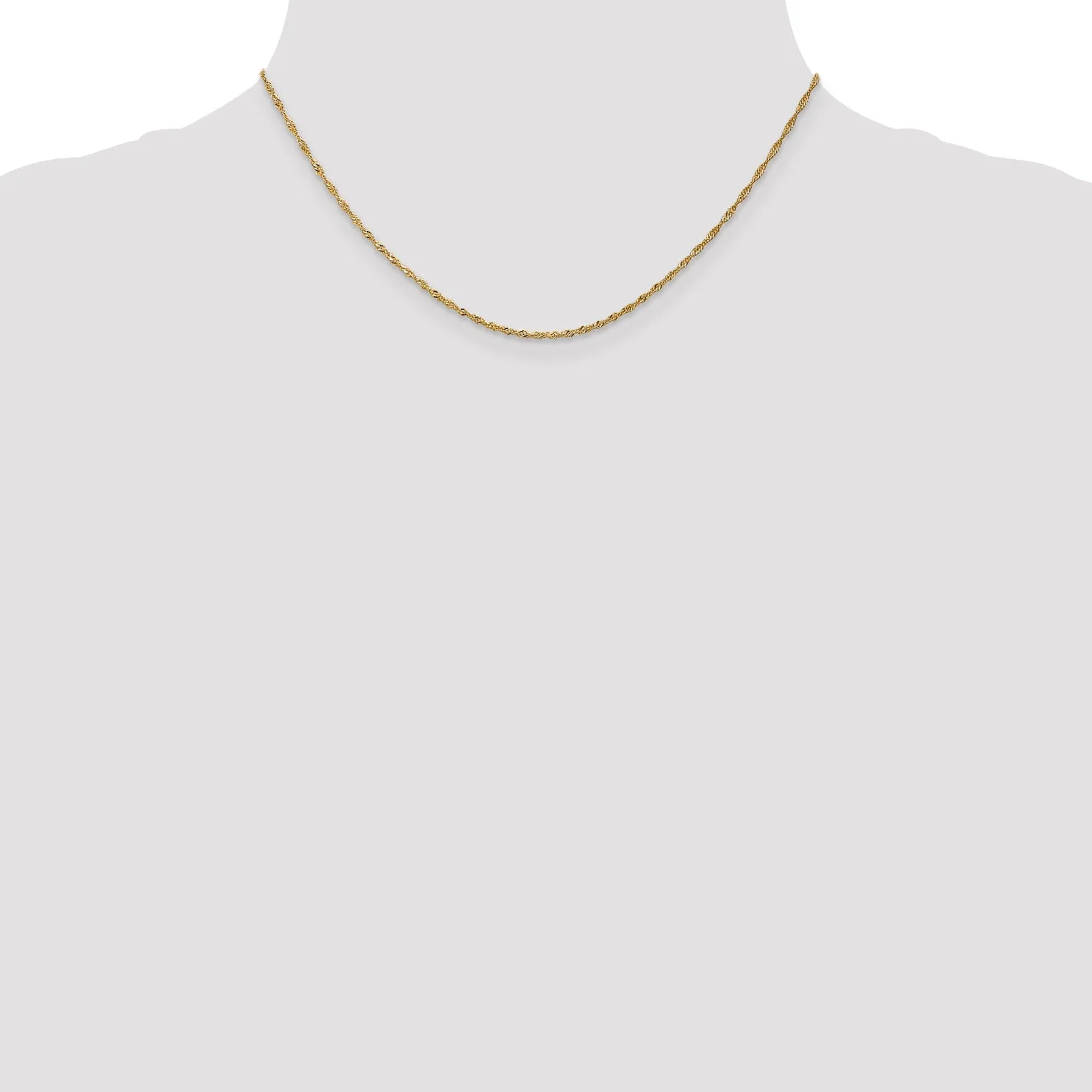 14k Yellow Gold 1.3m Singapore Chain with Lock