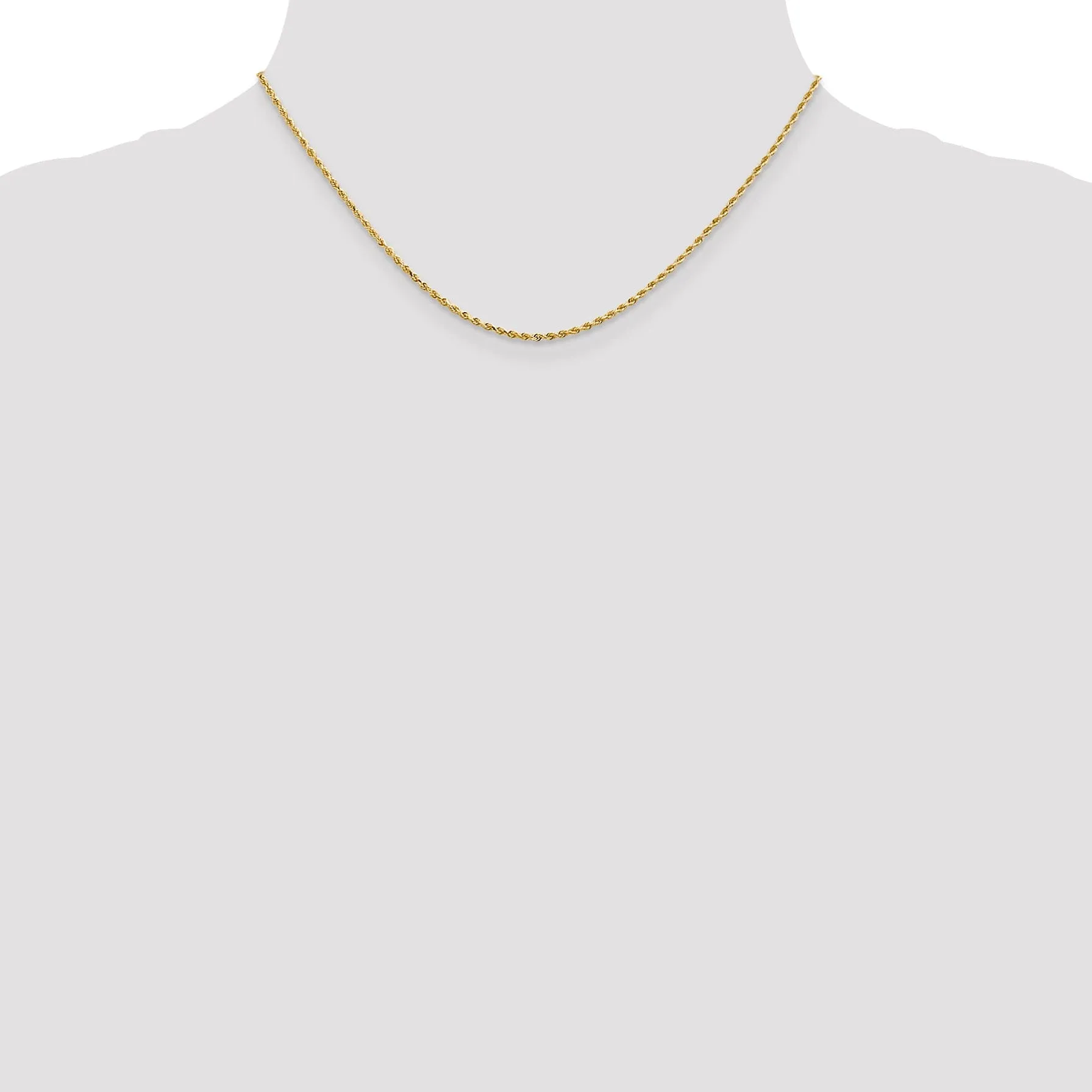 14k Yellow Gold 1.3mm D.C Rope Chain