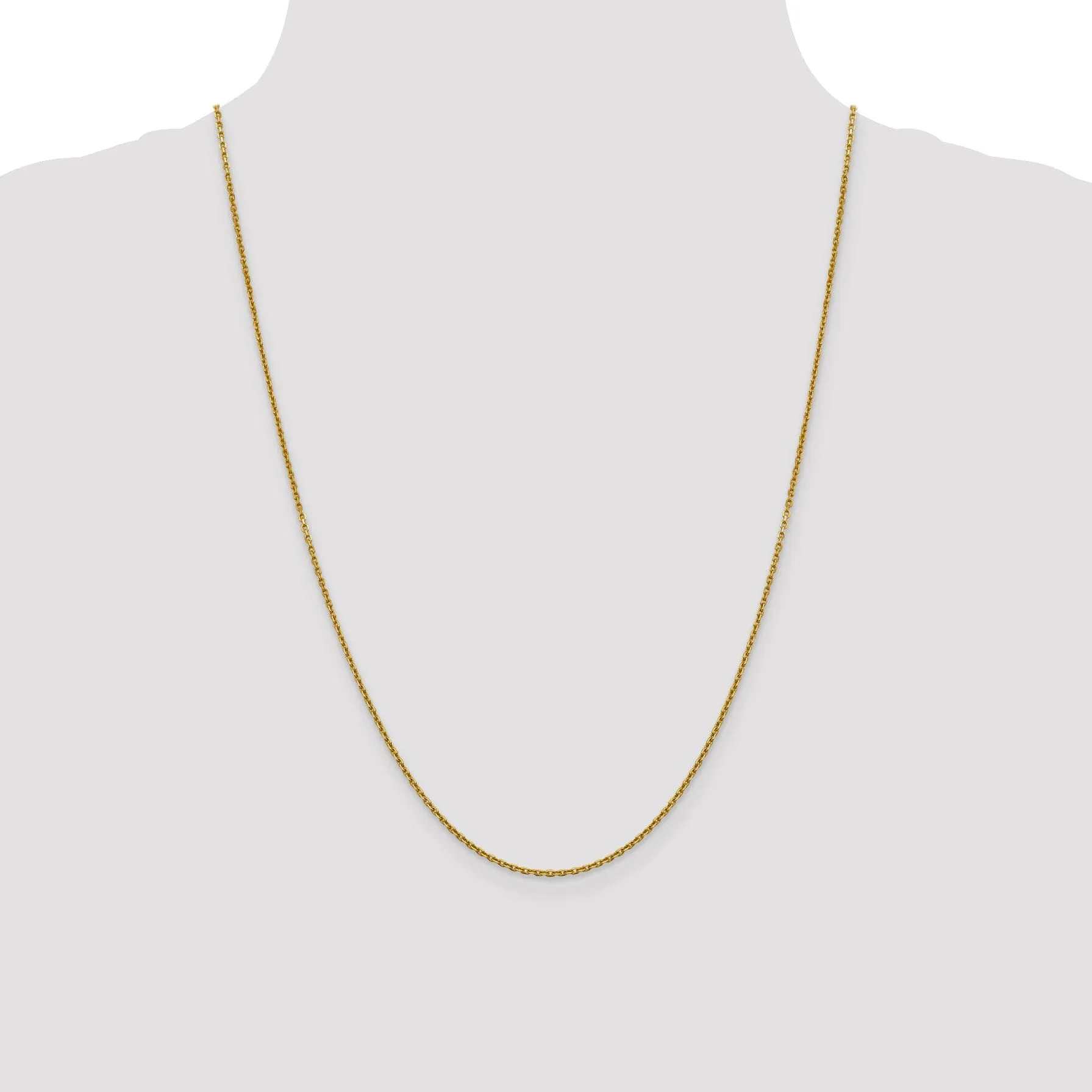14k Yellow Gold 1.5 mm Diamond Cut Rolo Chain