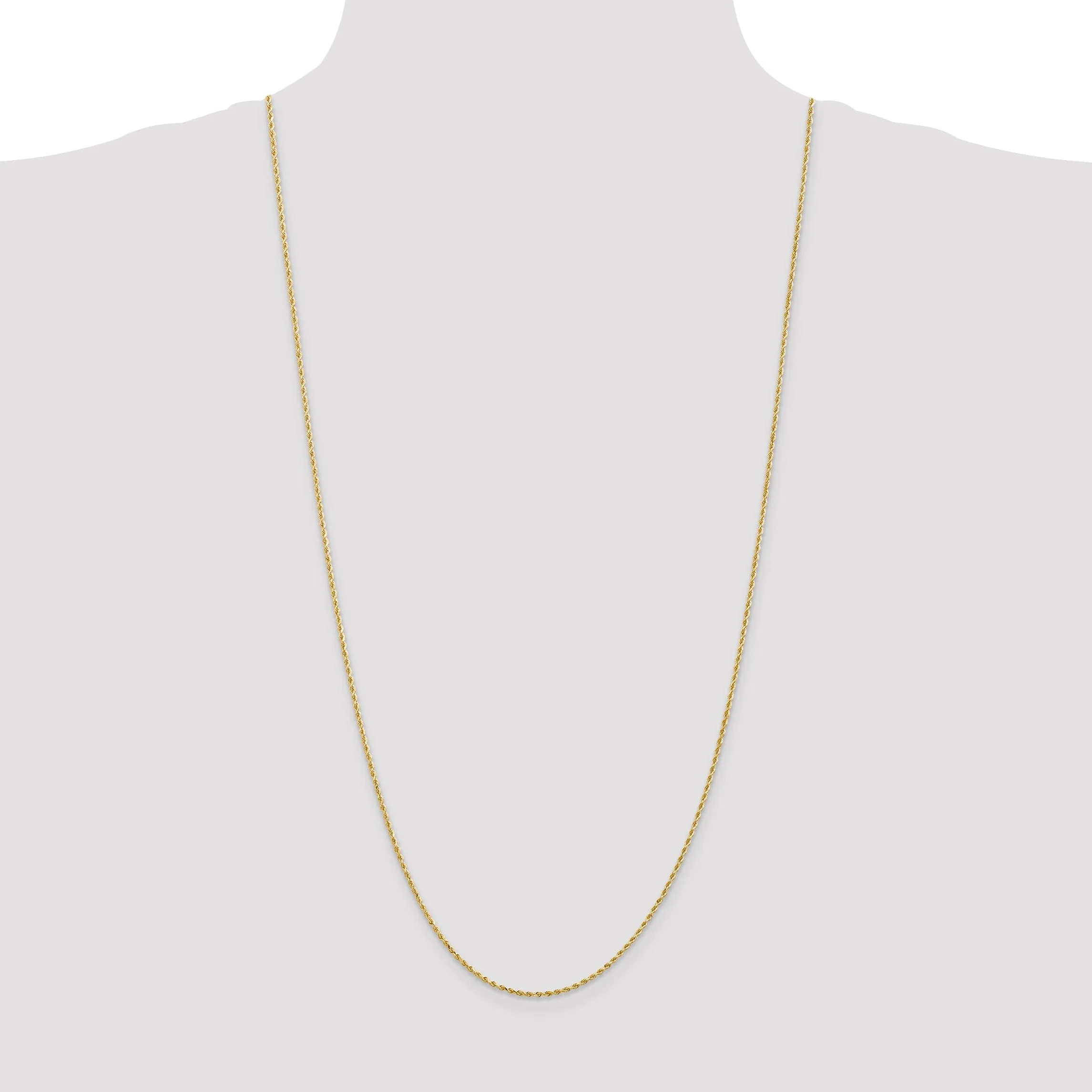 14k Yellow Gold 1.50mm Diamond Cut Rope Chain